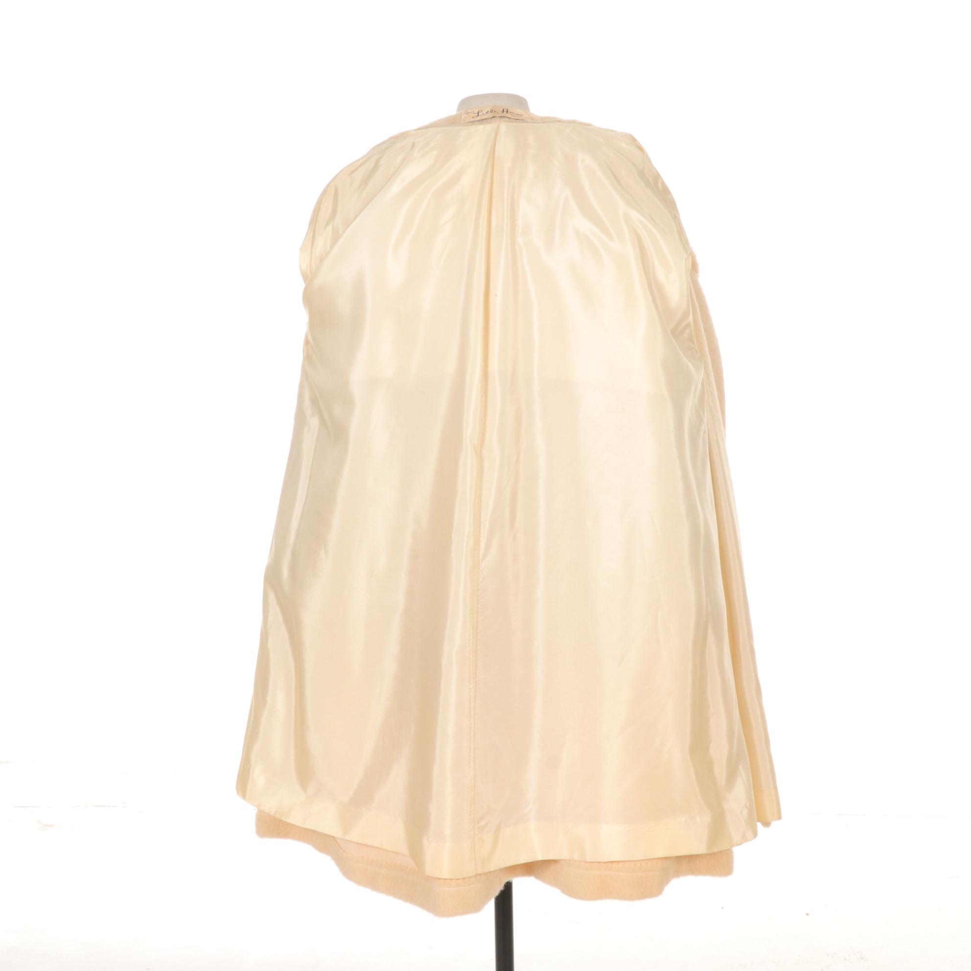 Lilli Ann Creme Wool Stroller with Mink Collar and Cuffs