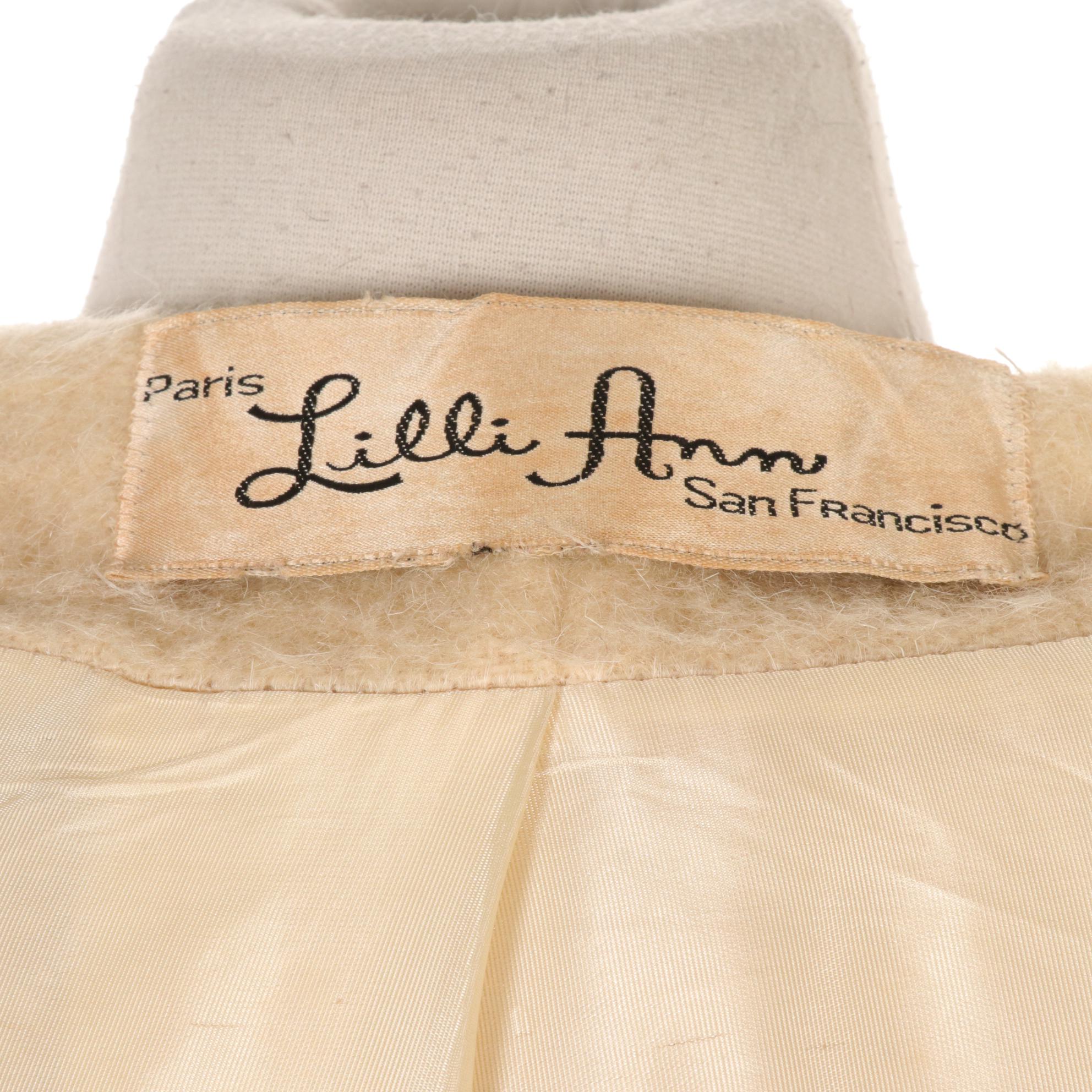 Lilli Ann Creme Wool Stroller with Mink Collar and Cuffs