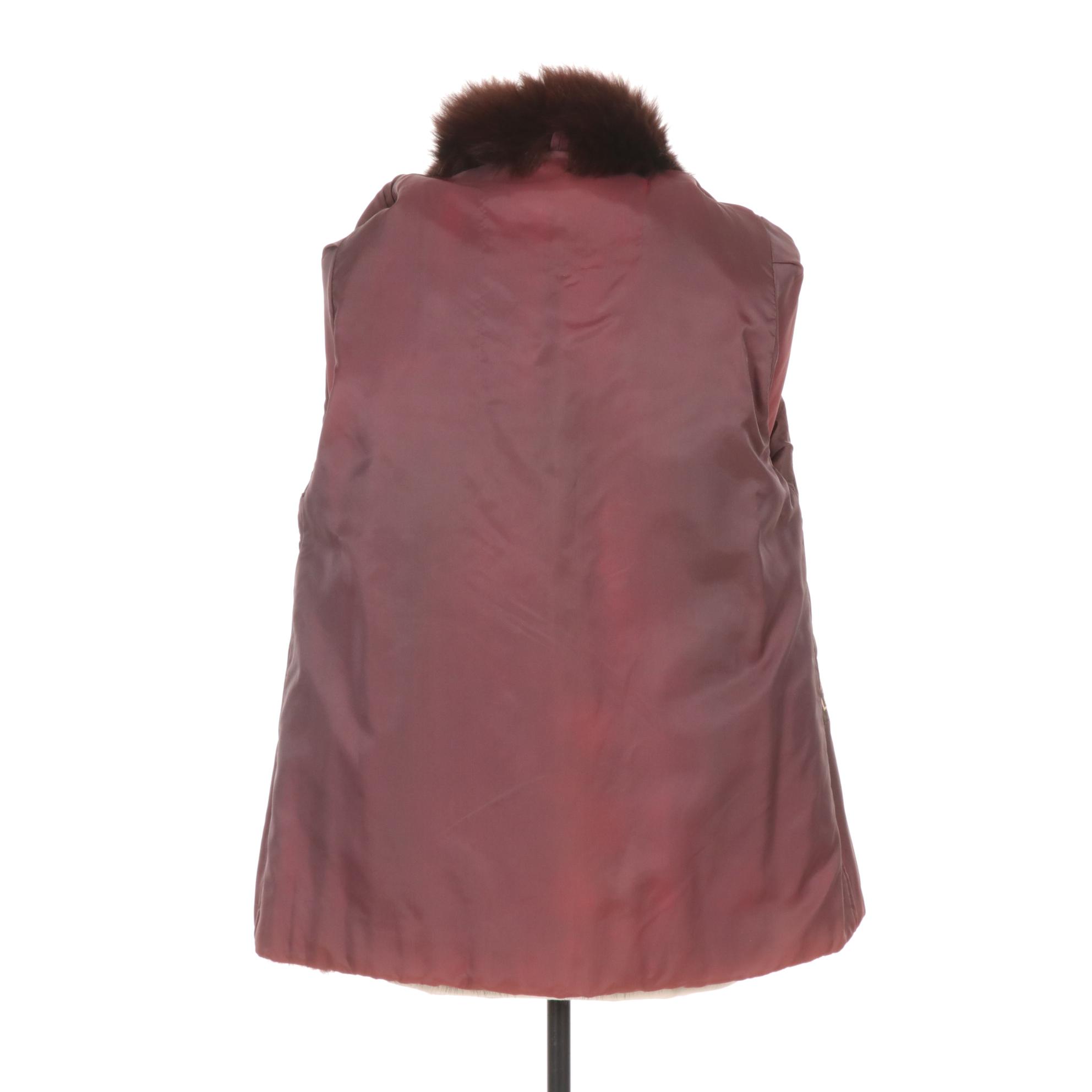 Mink Fur Swing Jacket with Fox Fur Tuxedo Collar by Kriegsman Furs