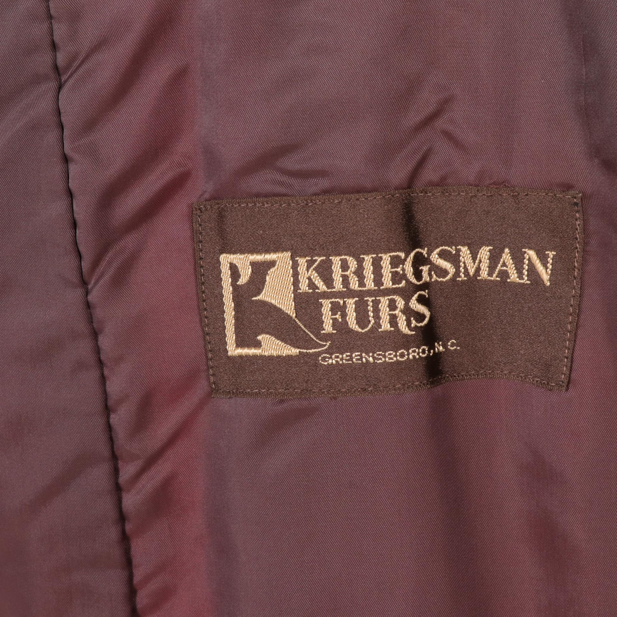 Mink Fur Swing Jacket with Fox Fur Tuxedo Collar by Kriegsman Furs