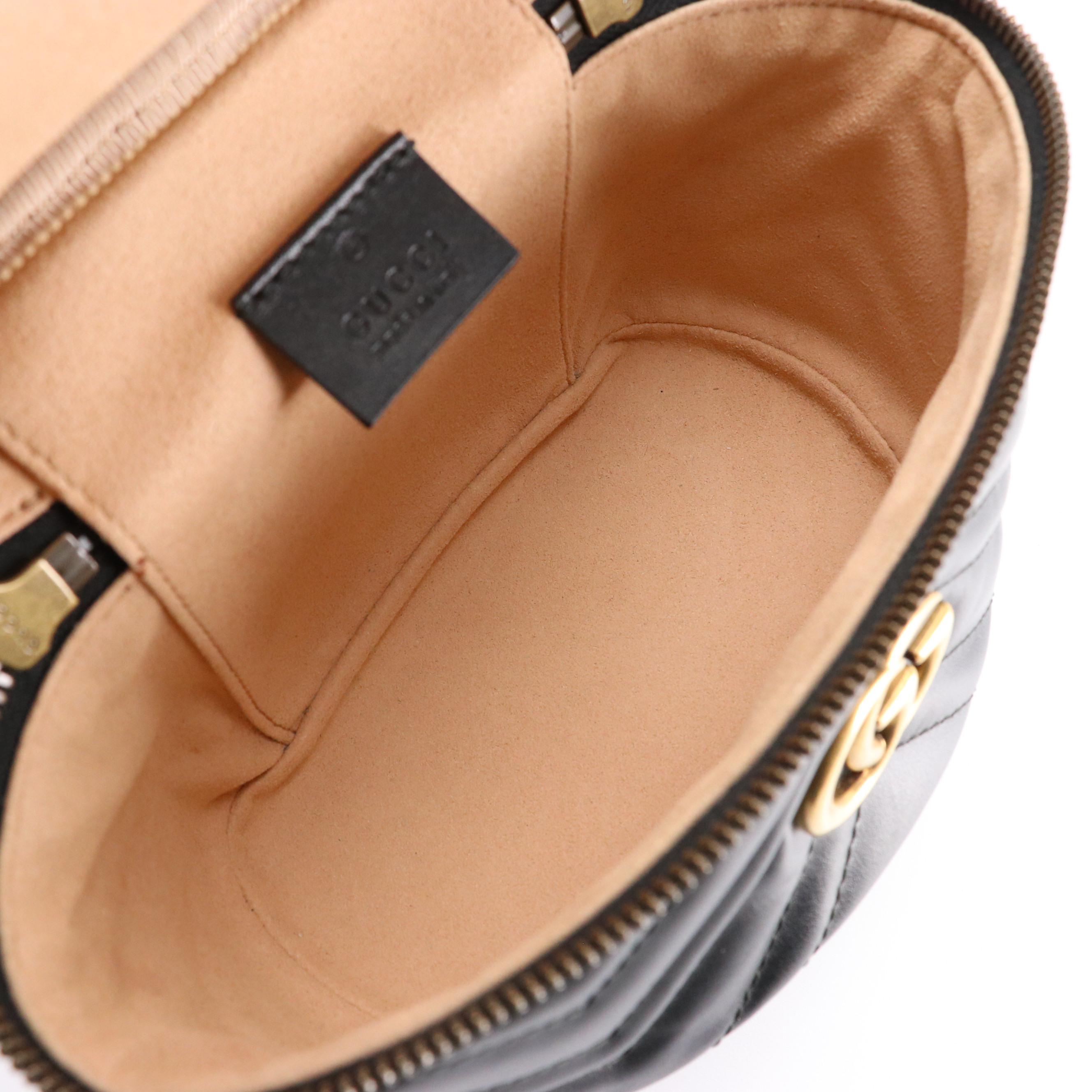 Gucci GG Marmont Black Quilted Leather Backpack