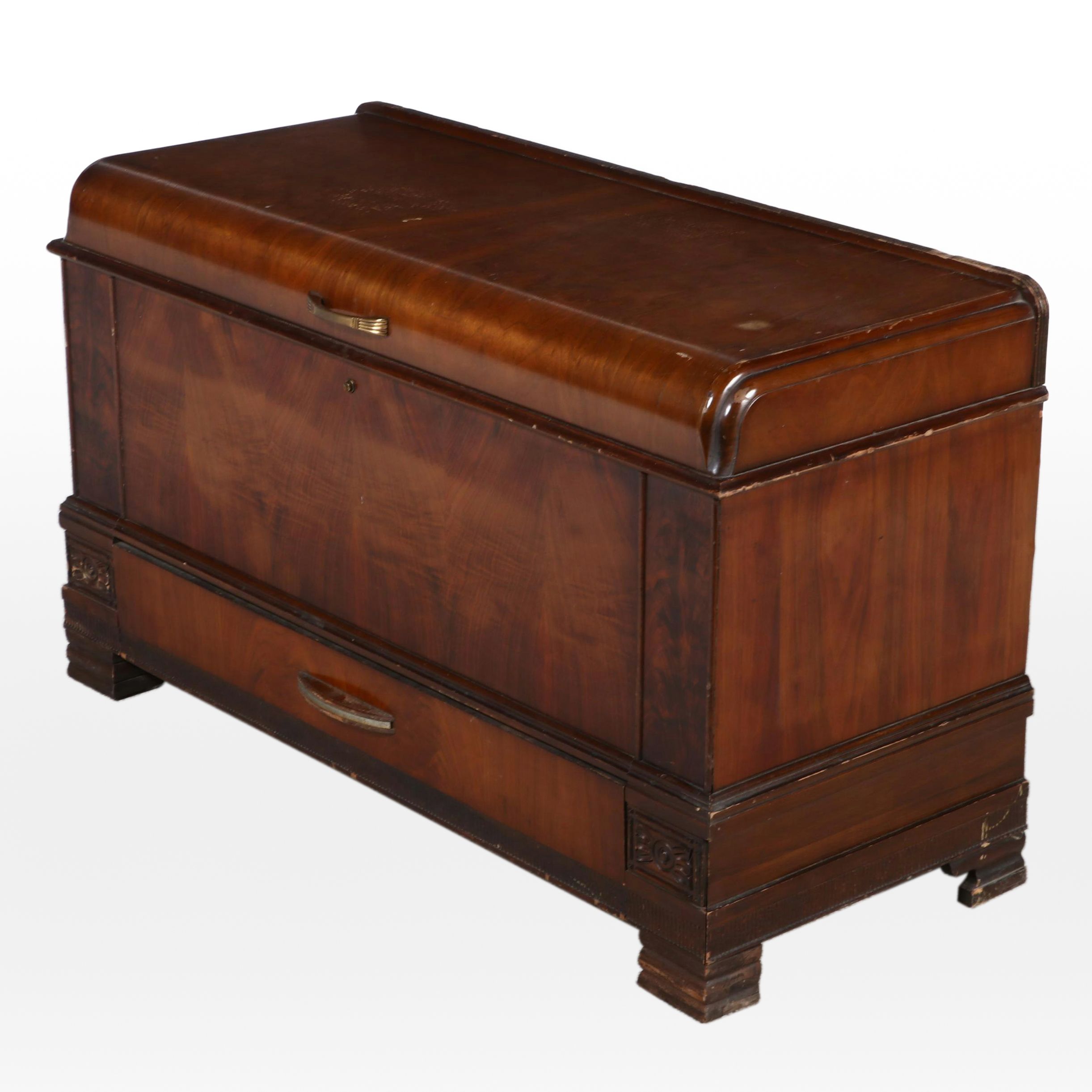 Ed. Roos Company Art Deco Waterfall Blanket Chest, Early 20th Century