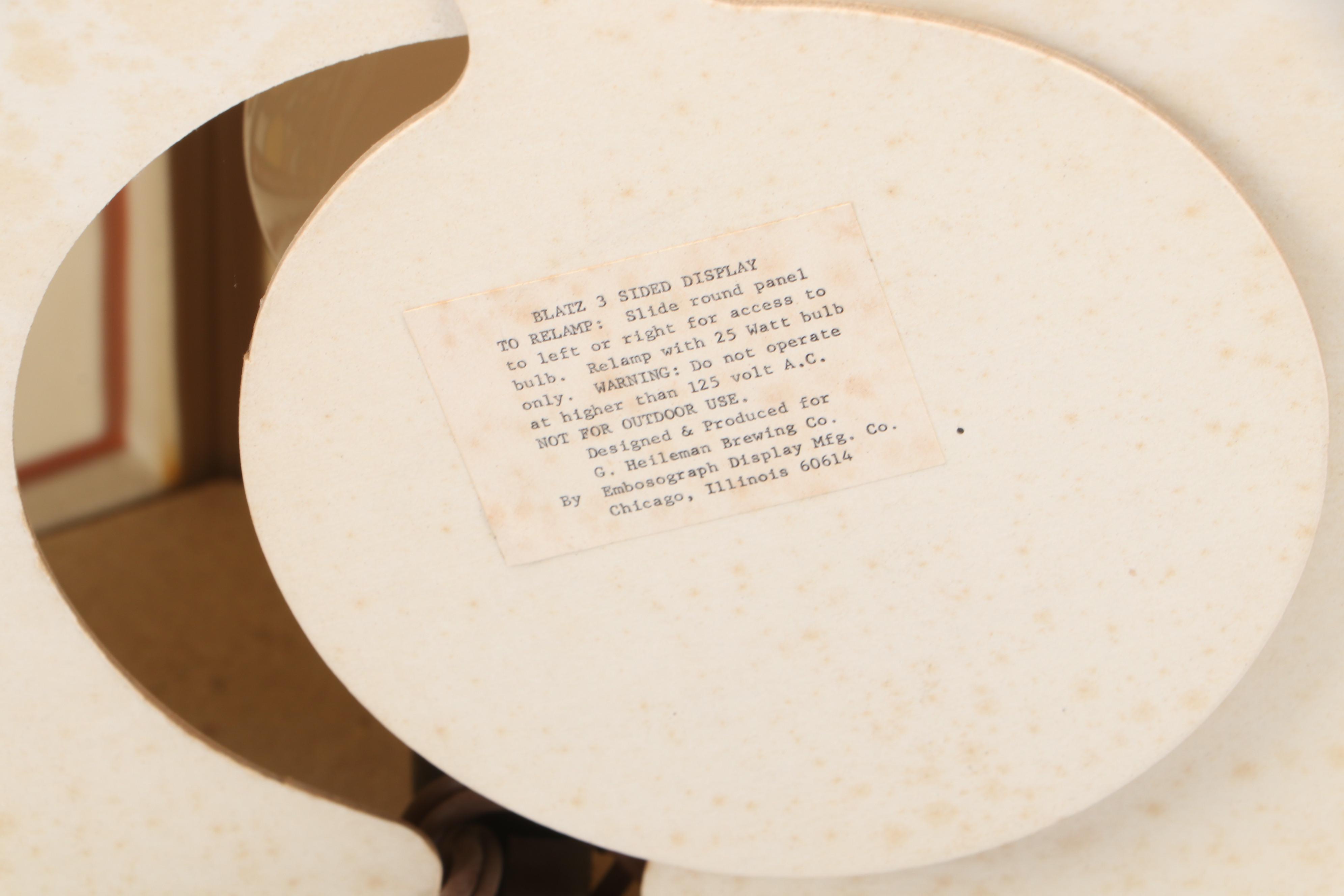 Blatz Beer Illuminated Advertising Sign, 1976