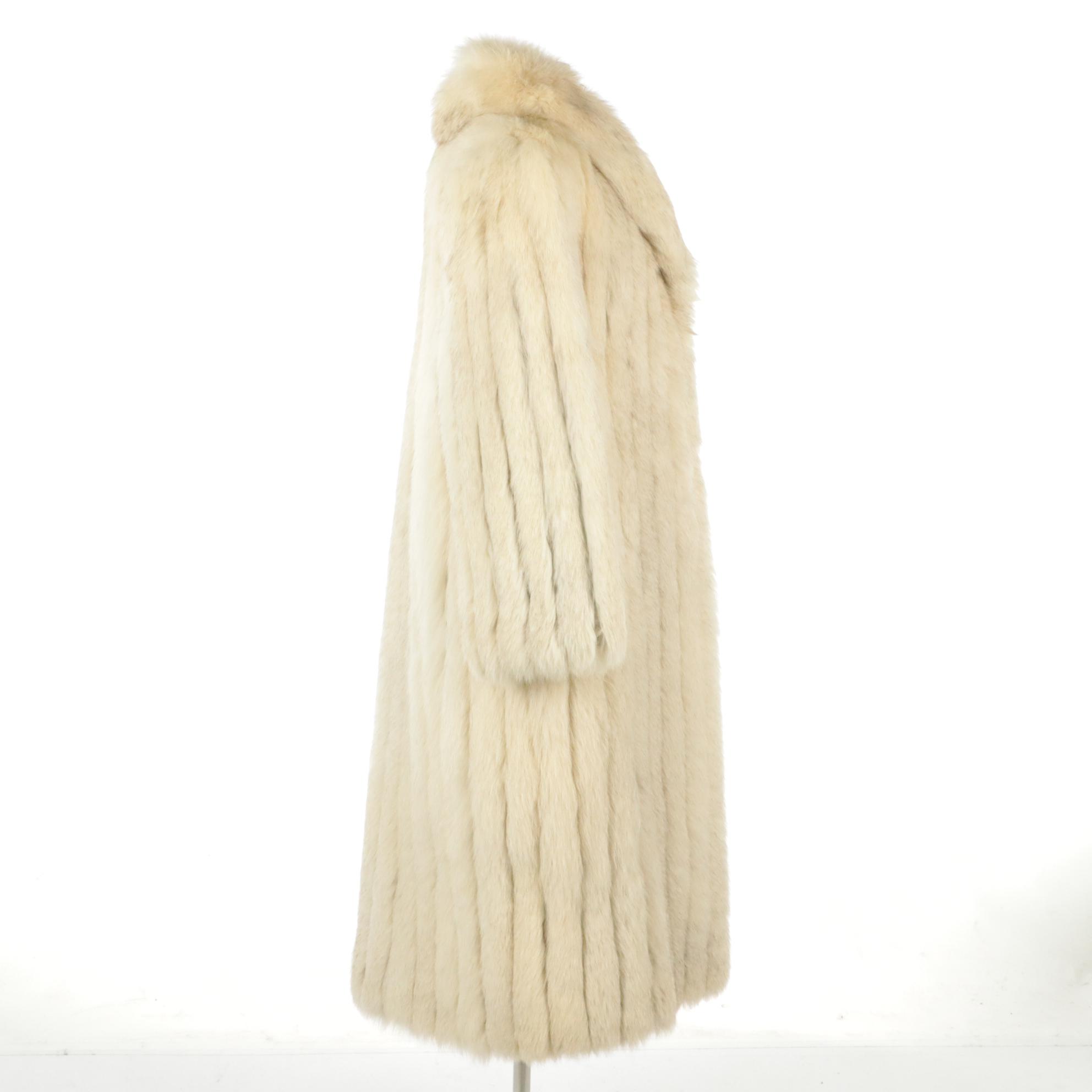 Saga Corded Blue Fox Fur Coat from Pd Furs