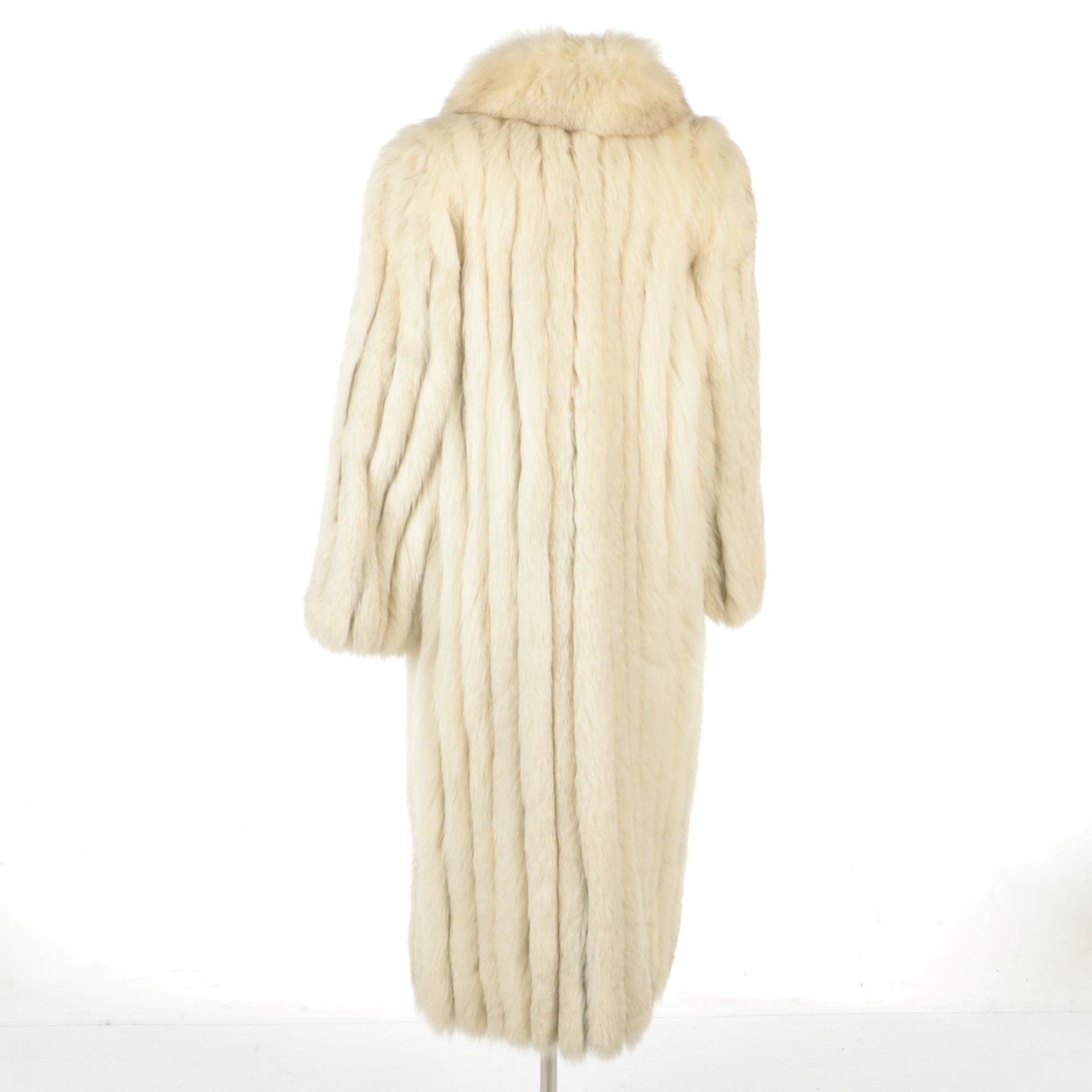 Saga Corded Blue Fox Fur Coat from Pd Furs