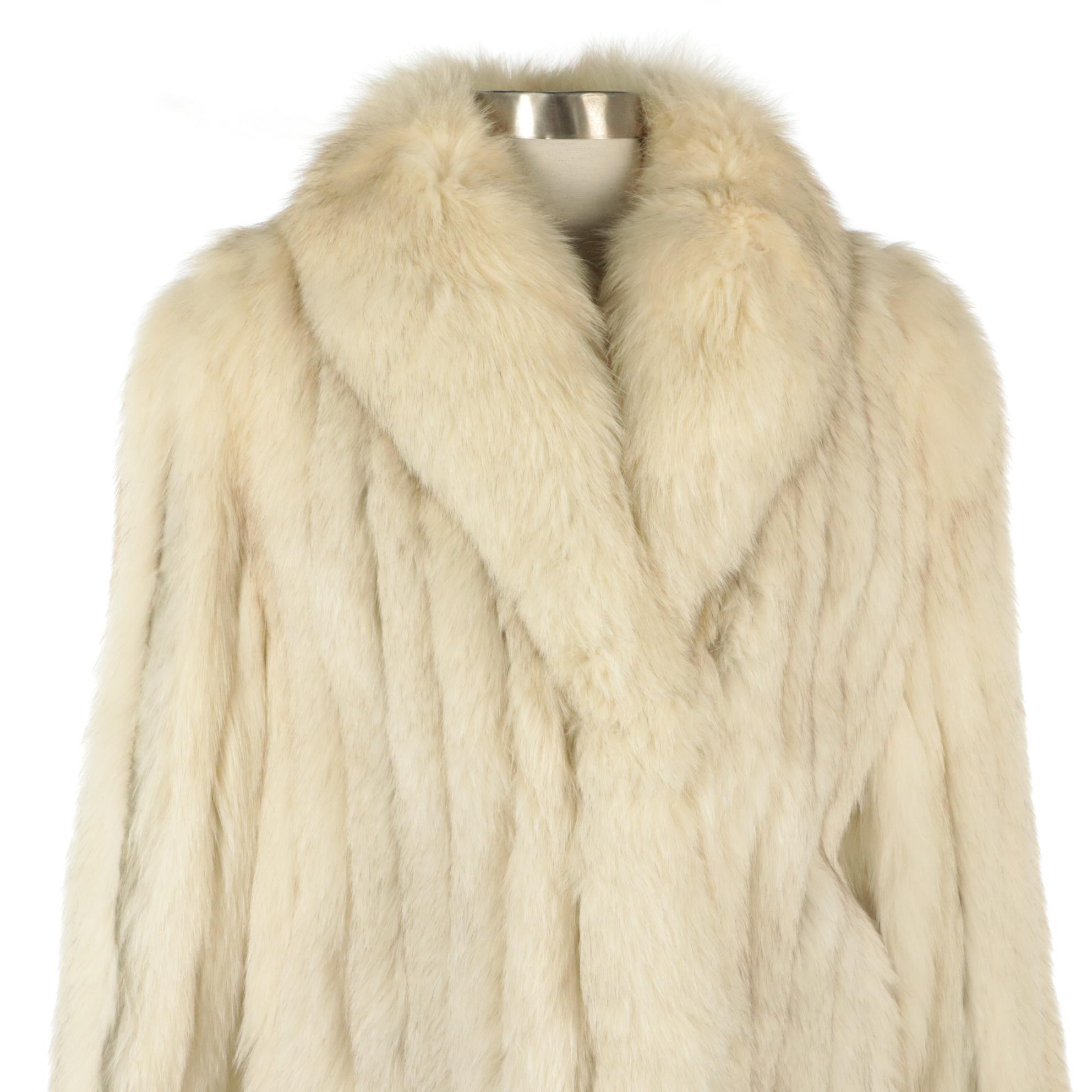 Saga Corded Blue Fox Fur Coat from Pd Furs