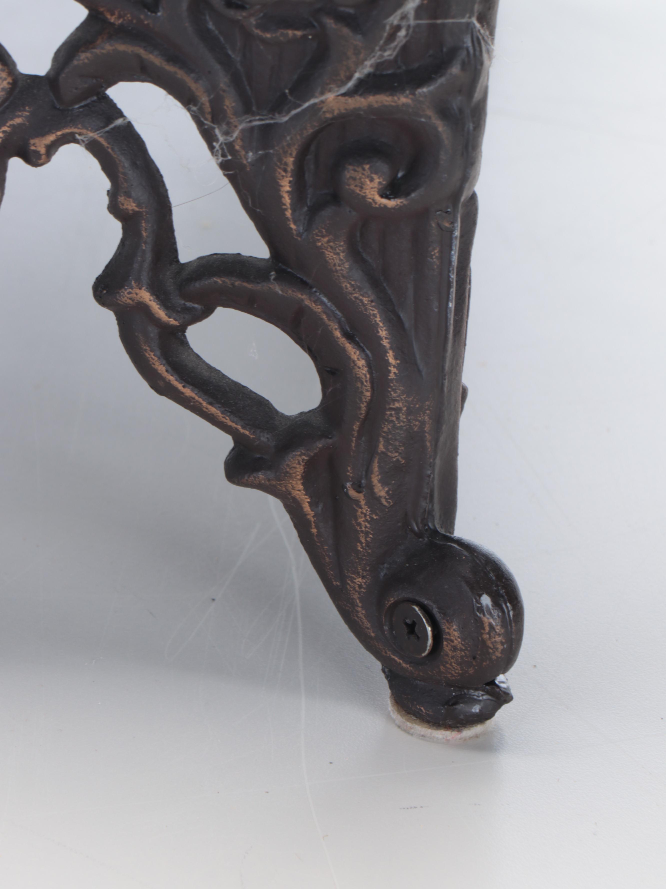 Victorian Cushioned Cast Iron Footstool Pair