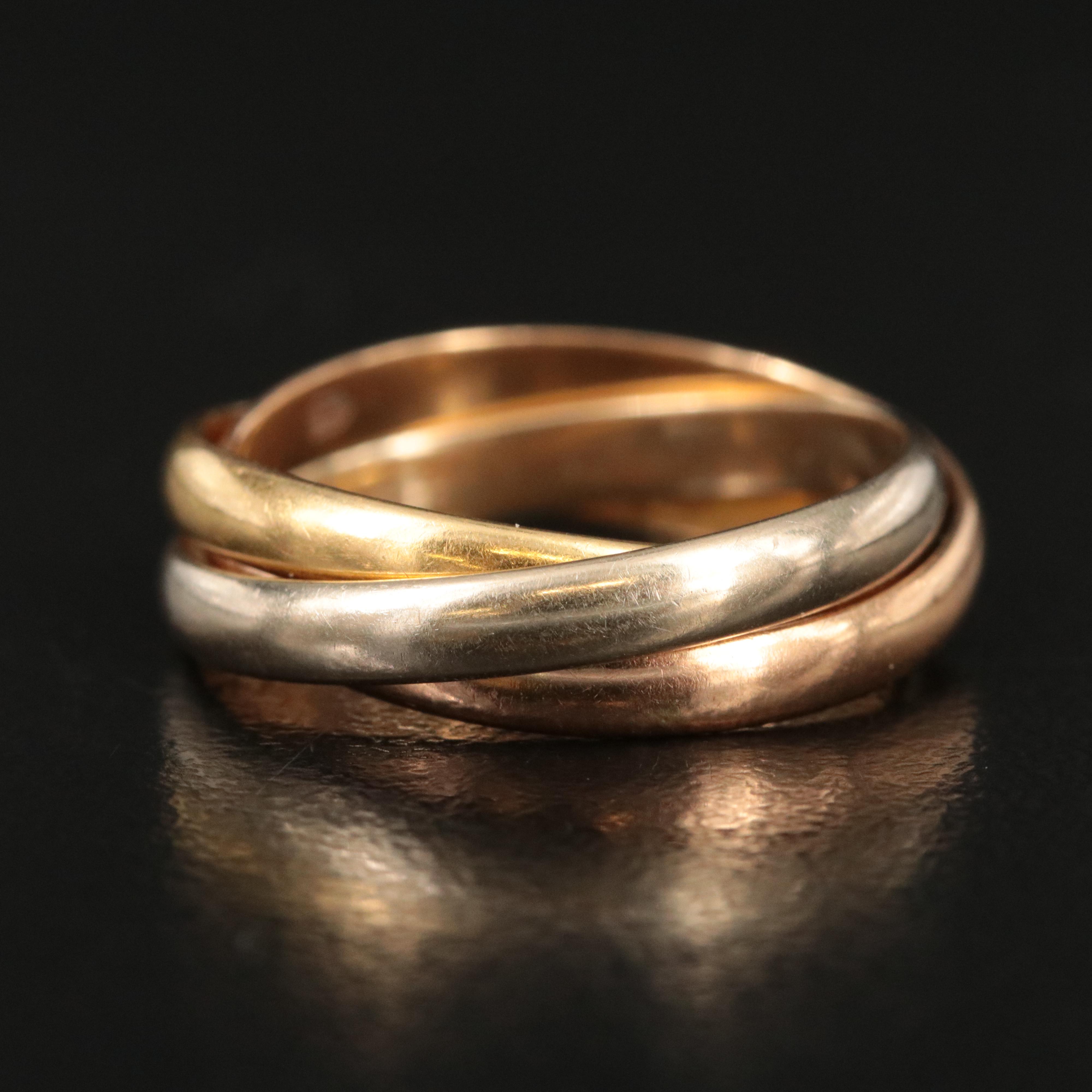 Cartier Trinity 18K Tri-Color Gold Ring