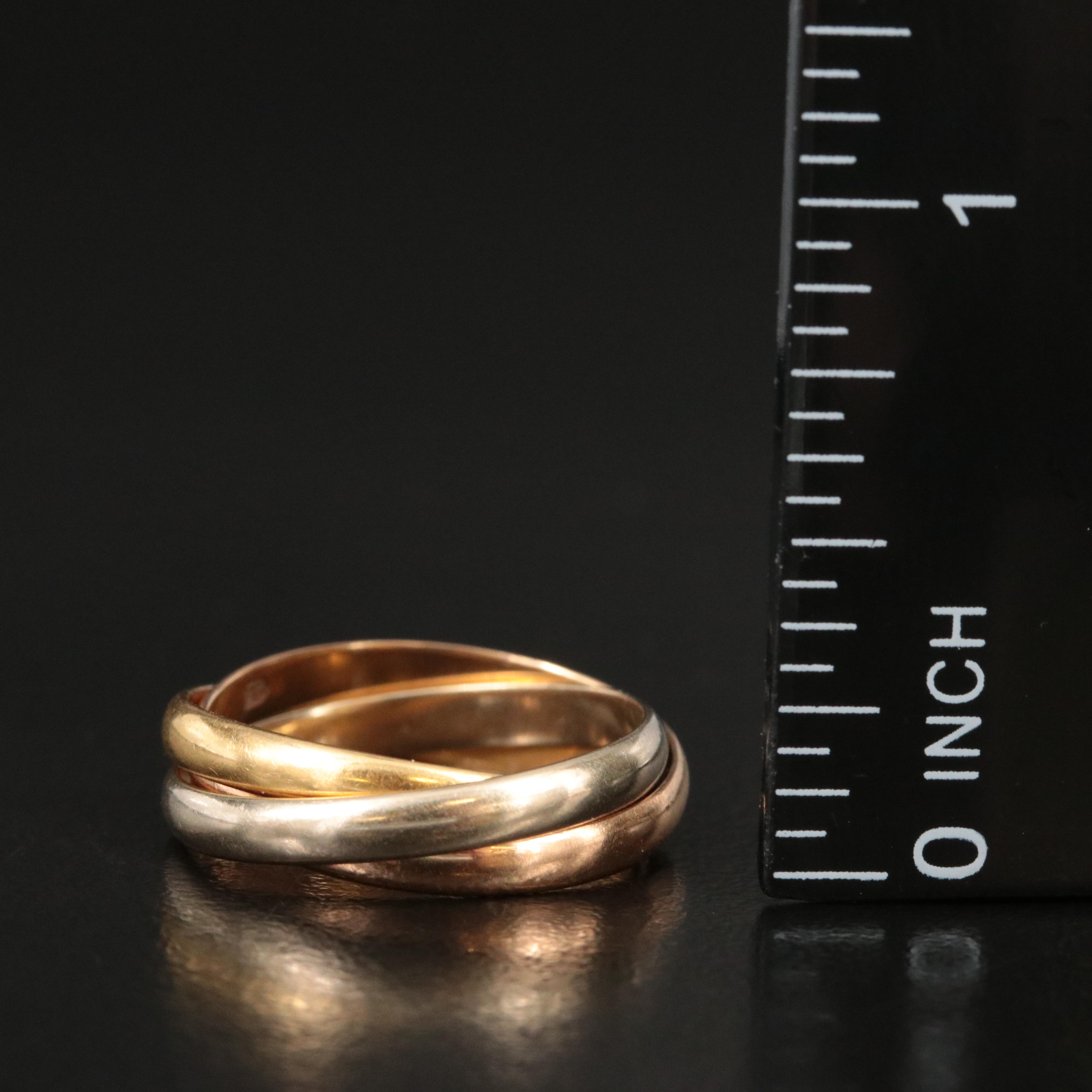 Cartier Trinity 18K Tri-Color Gold Ring