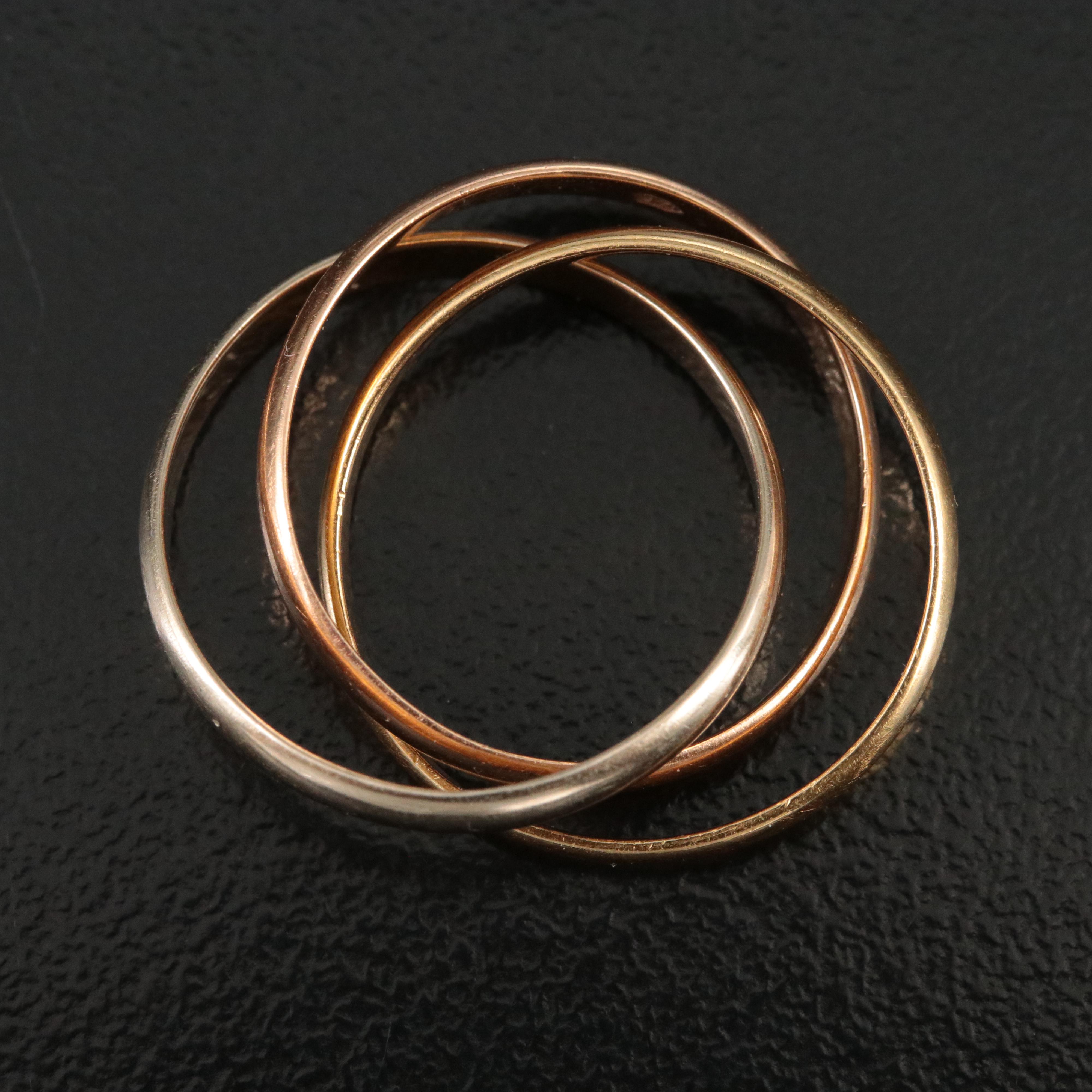 Cartier Trinity 18K Tri-Color Gold Ring