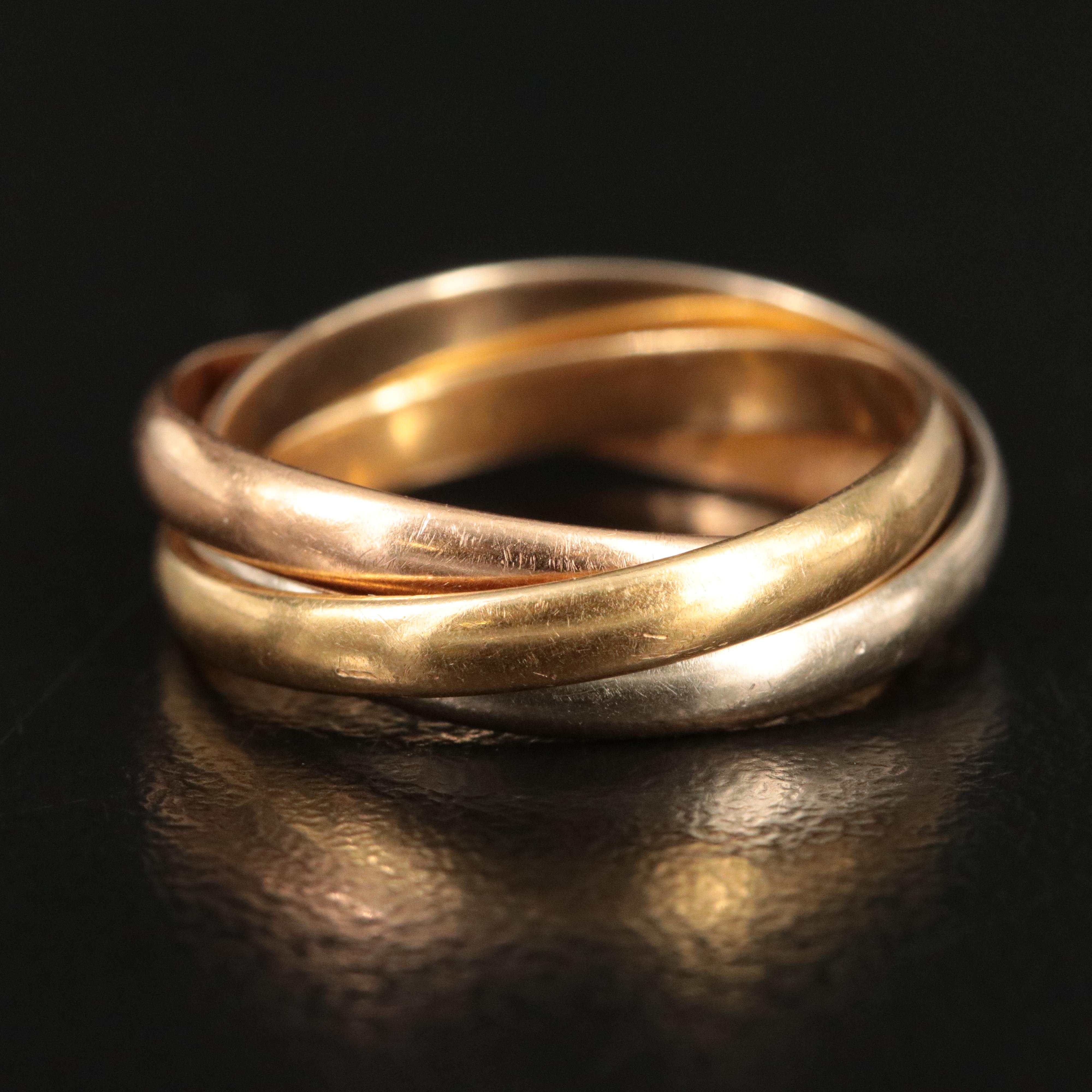 Cartier Trinity 18K Tri-Color Gold Ring