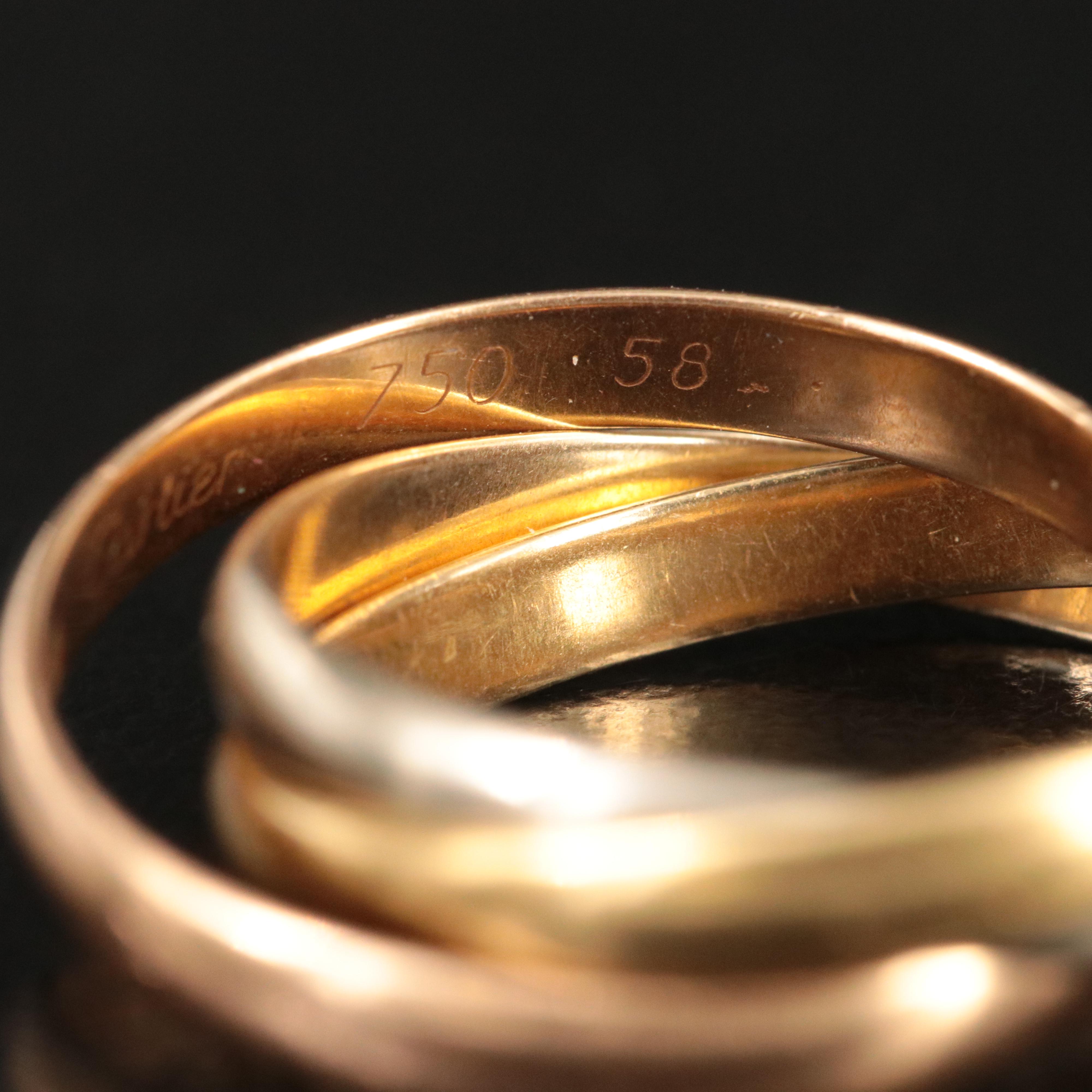 Cartier Trinity 18K Tri-Color Gold Ring