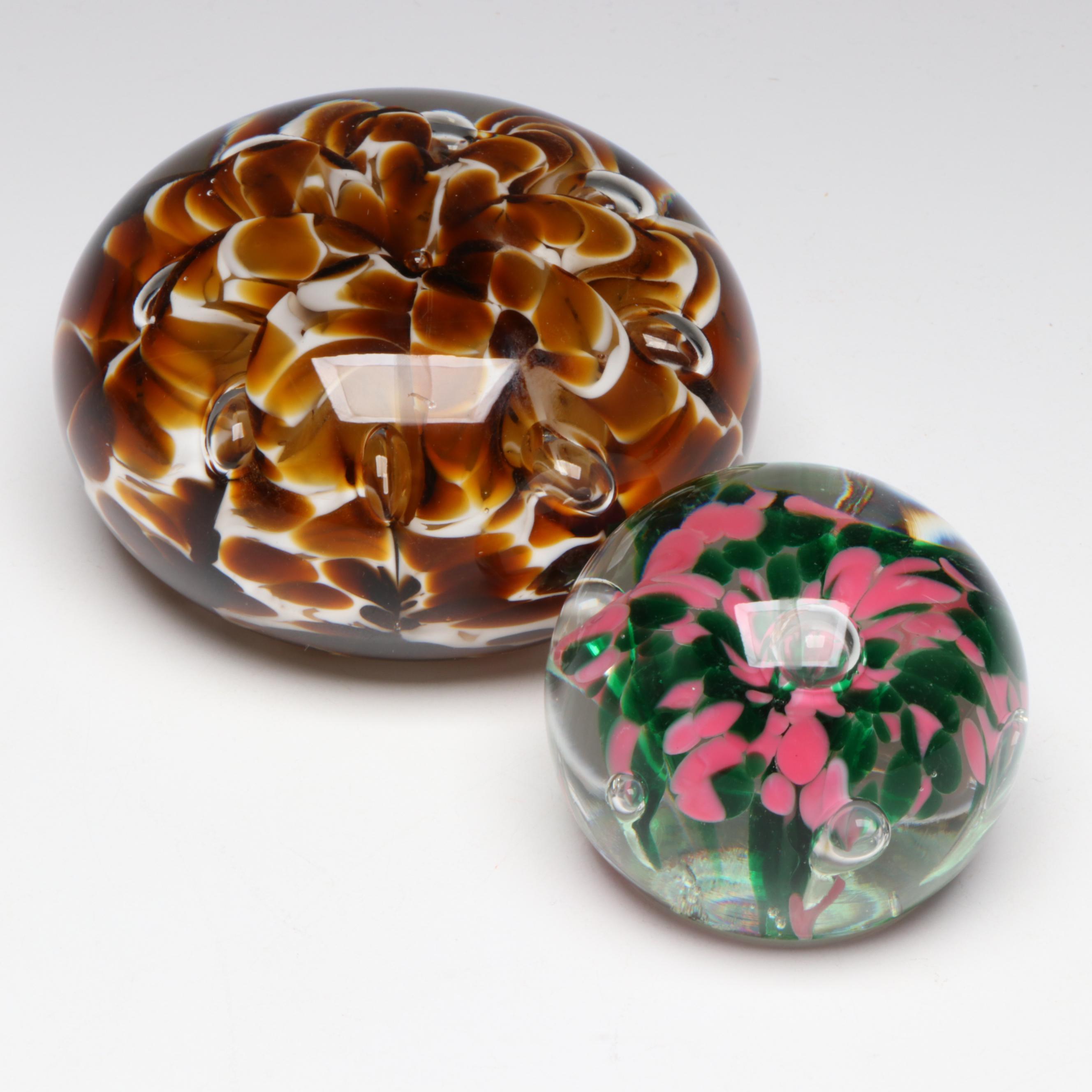 St. Clair and Bart Zimmerman Blown Art Glass Paperweights