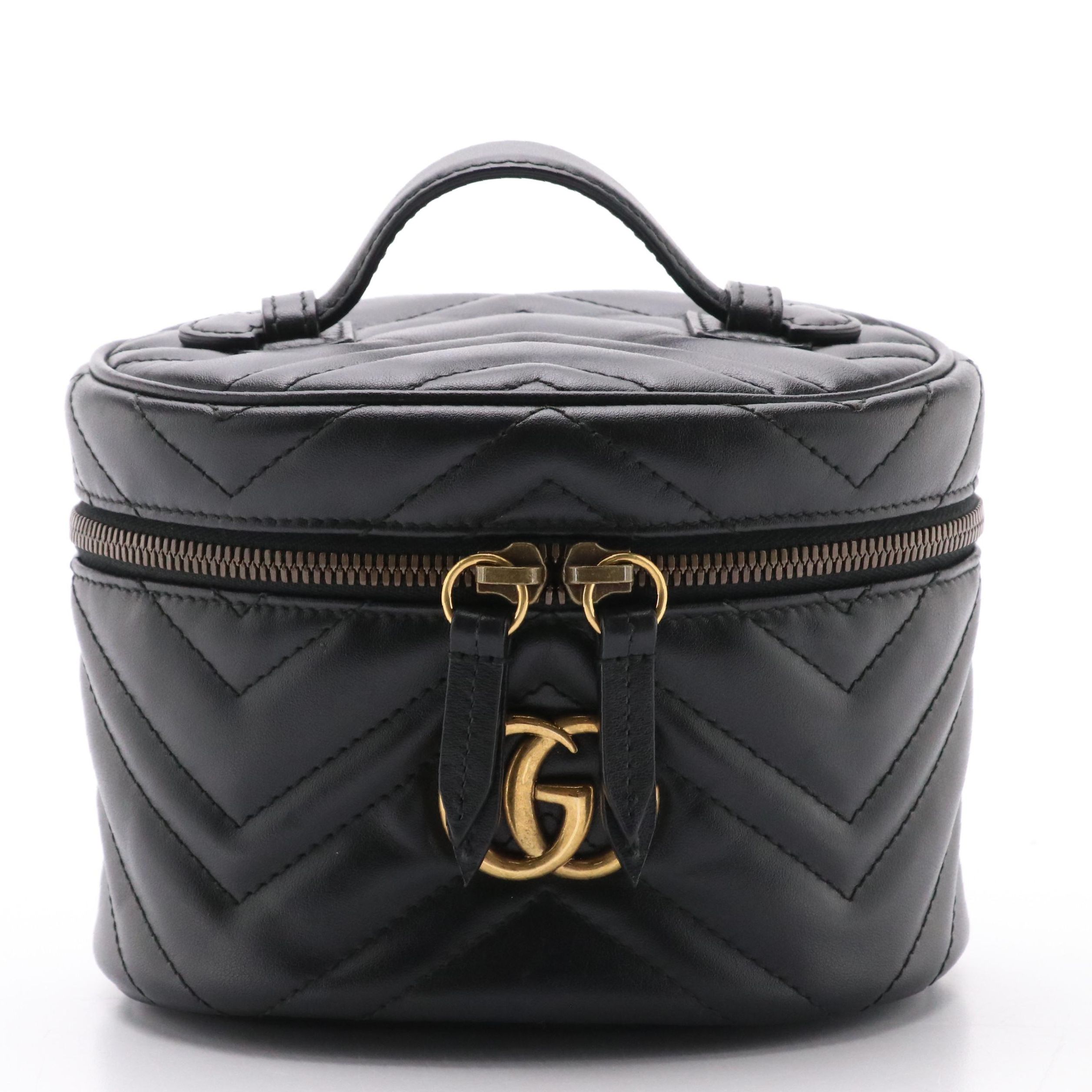 Gucci GG Marmont Black Quilted Leather Backpack