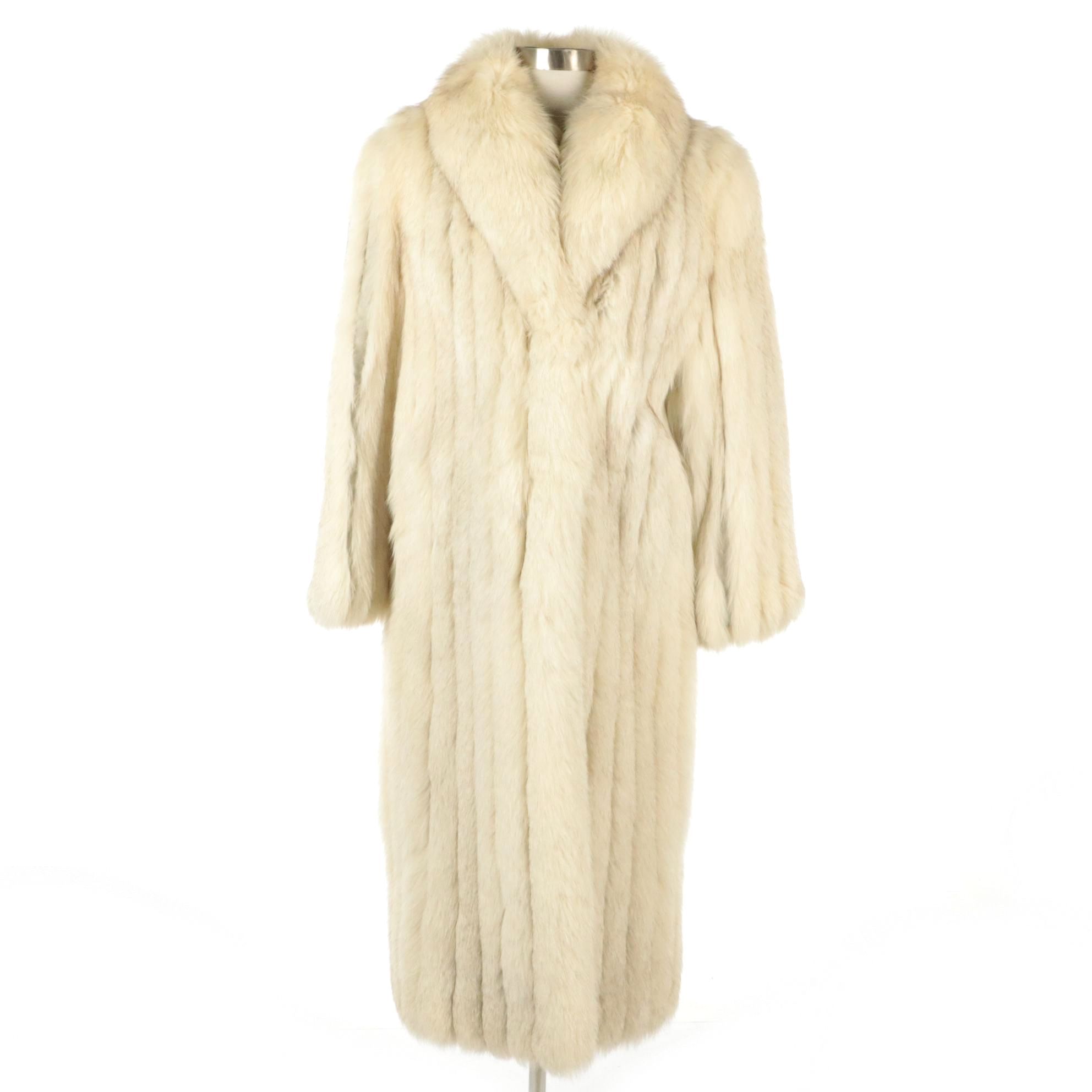 Saga Corded Blue Fox Fur Coat from Pd Furs
