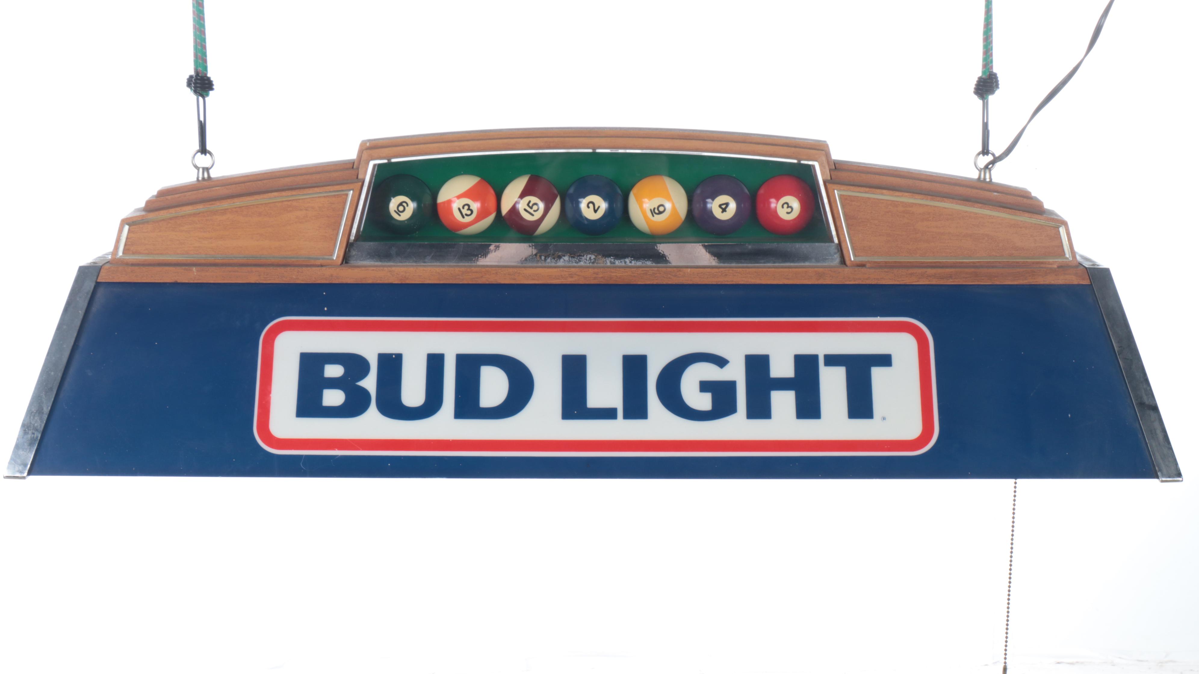 Bud Light Pool Table  Linear Pendant Light, 1980s