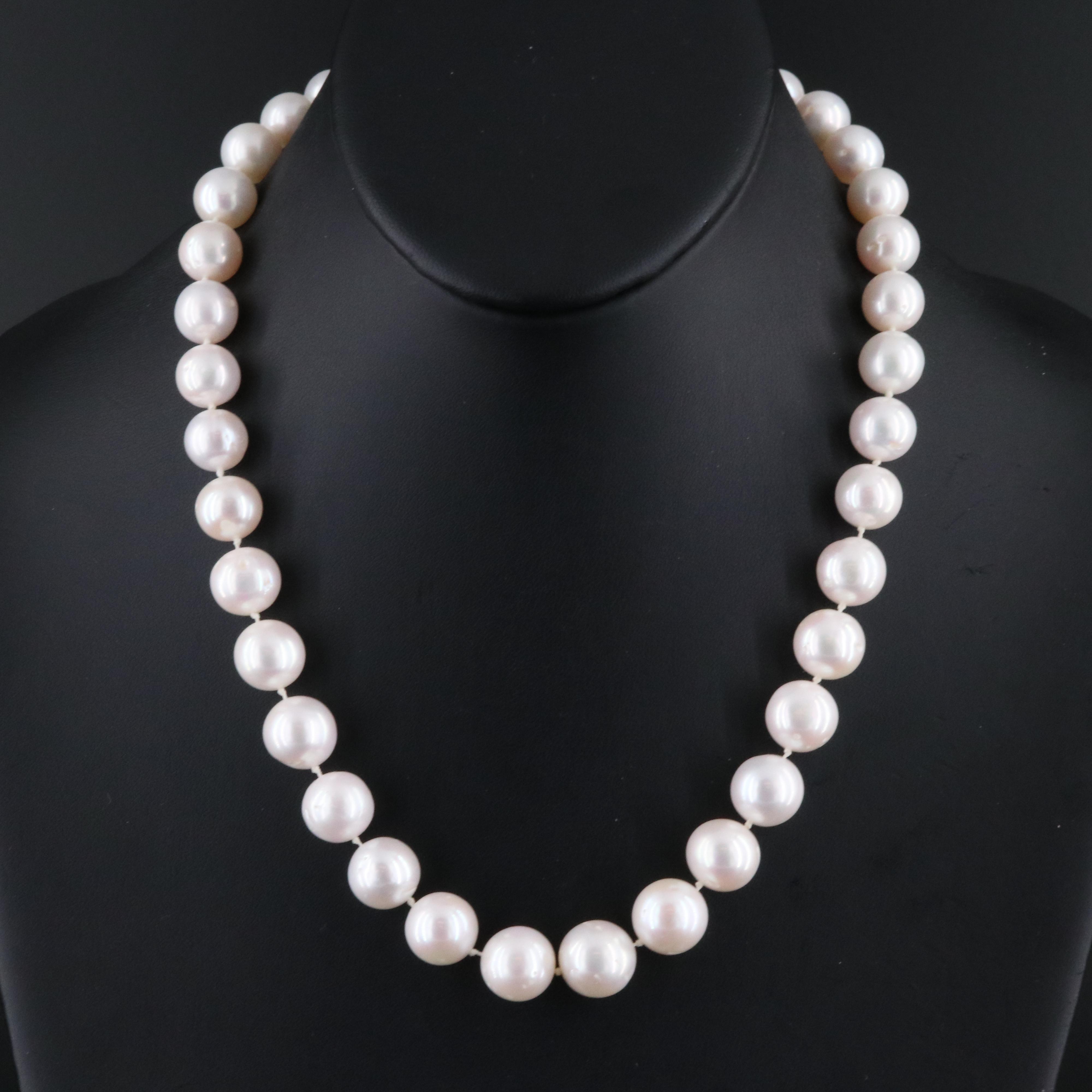 10.30 – 12.80 MM Pearl Necklace with 14K Clasp