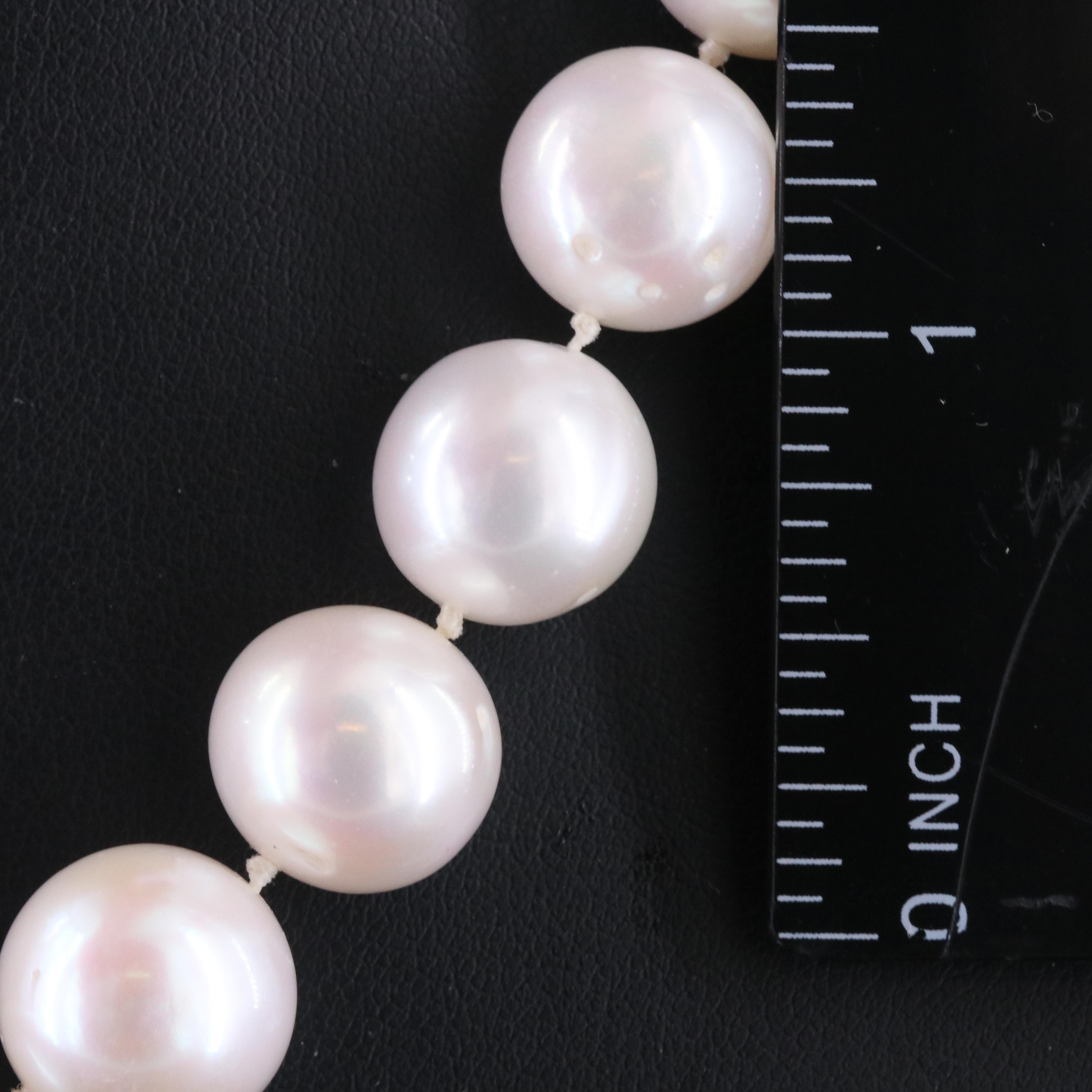 10.30 – 12.80 MM Pearl Necklace with 14K Clasp