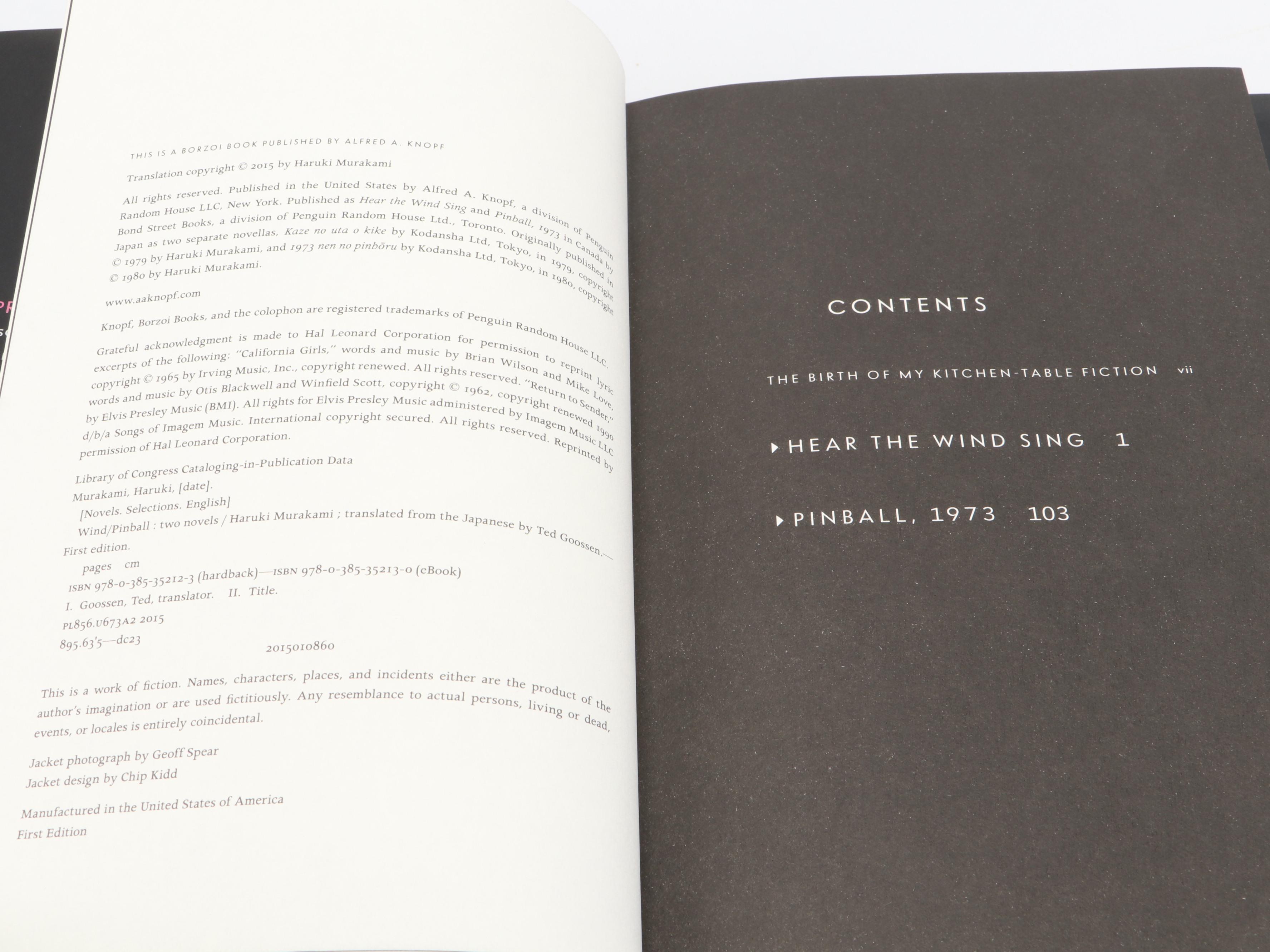 First Edition Haruki Murakami Books Including "The Wind-Up Bird Chronicle"