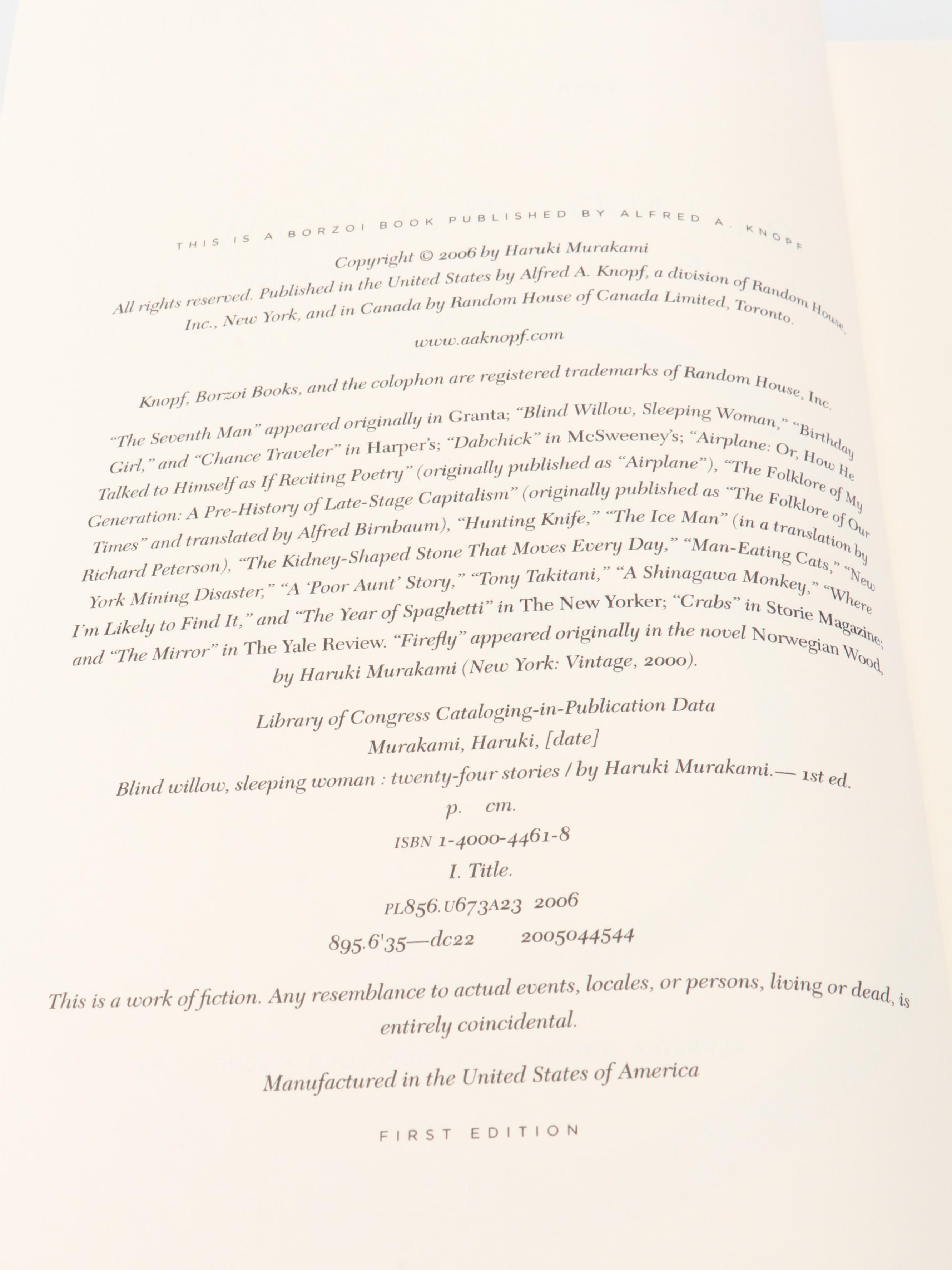 First Edition Haruki Murakami Books Including "The Wind-Up Bird Chronicle"