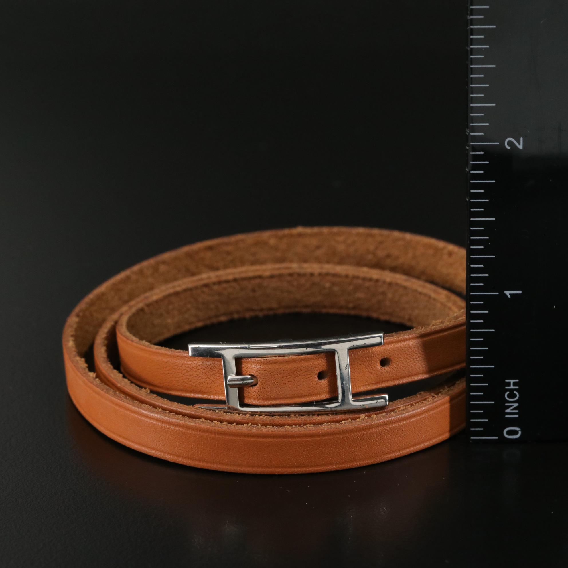 Hermès Hapi Triple Tour Leather Bracelet
