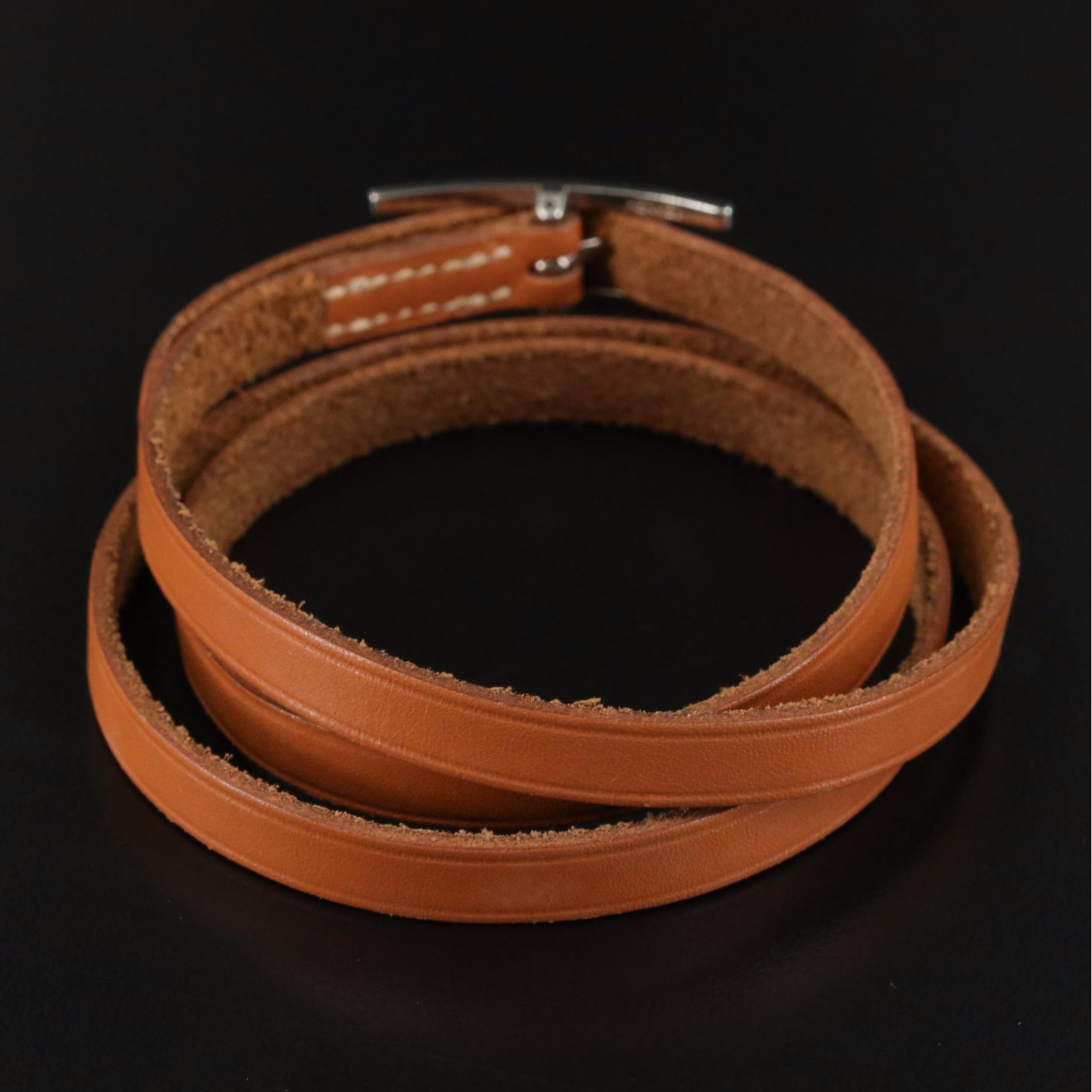 Hermès Hapi Triple Tour Leather Bracelet