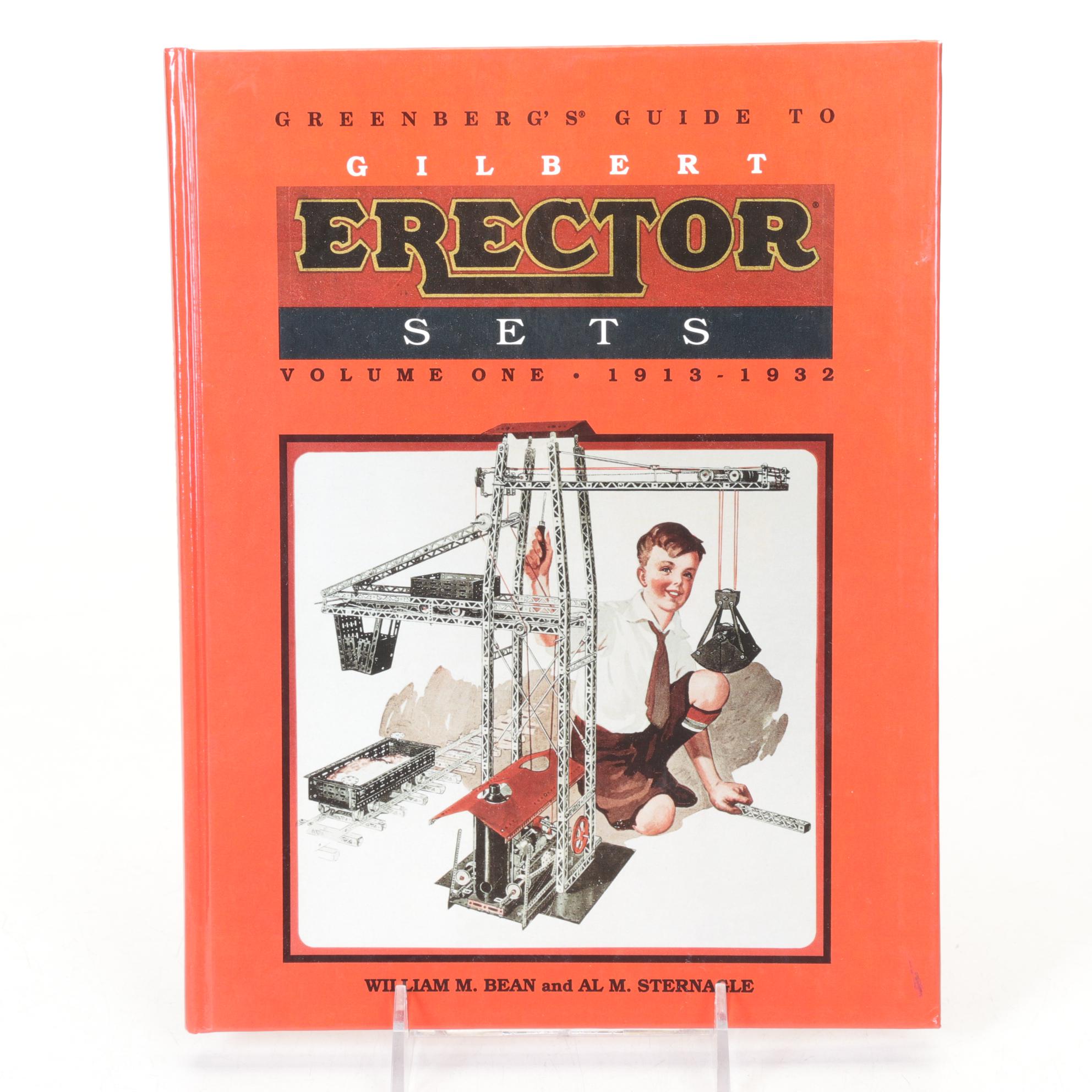 Two Gilbert Erector Set Metal Boxes with Parts and Greenberg's Guide Book