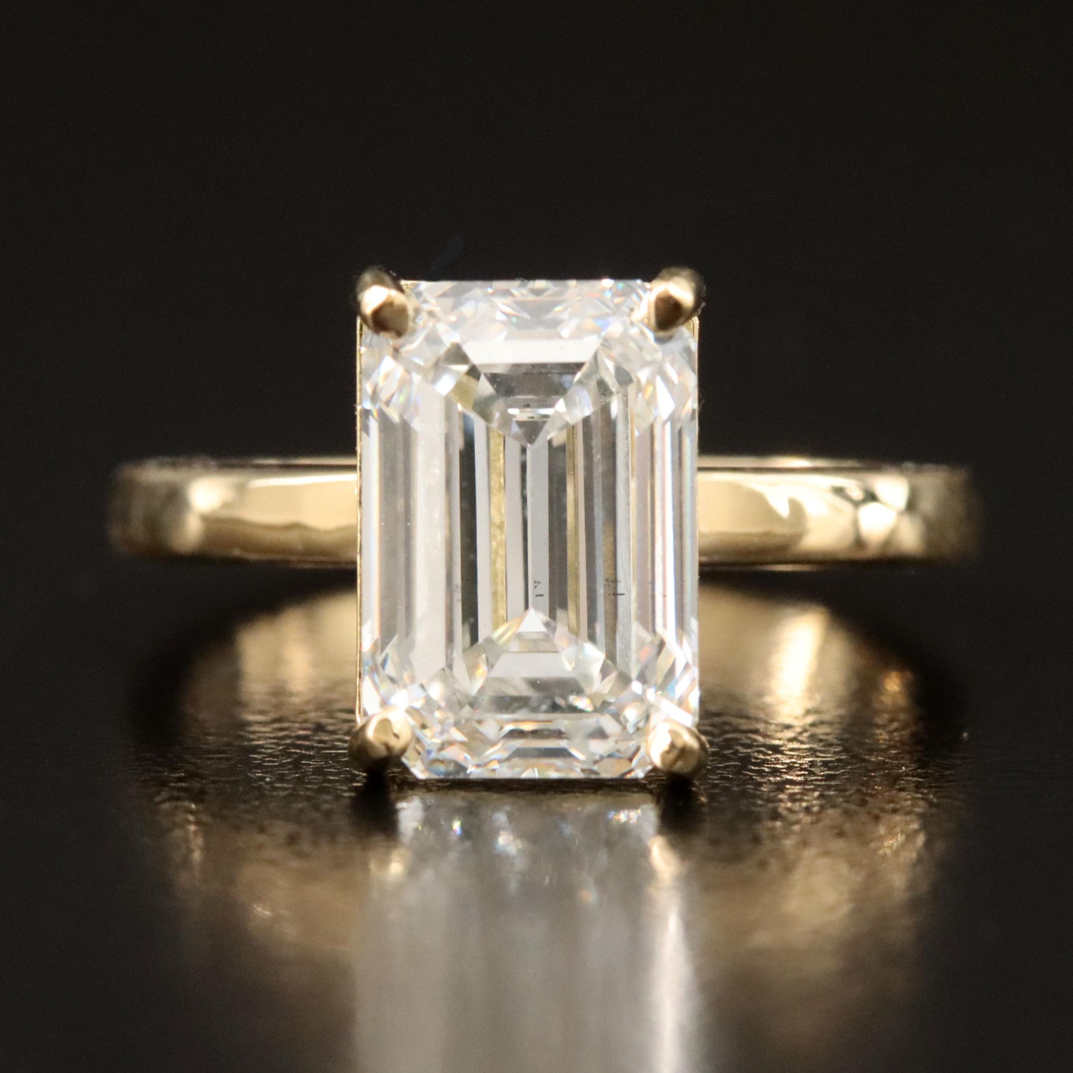 18K 4.24 CT Lab Grown Diamond Solitaire Ring with IGI Report