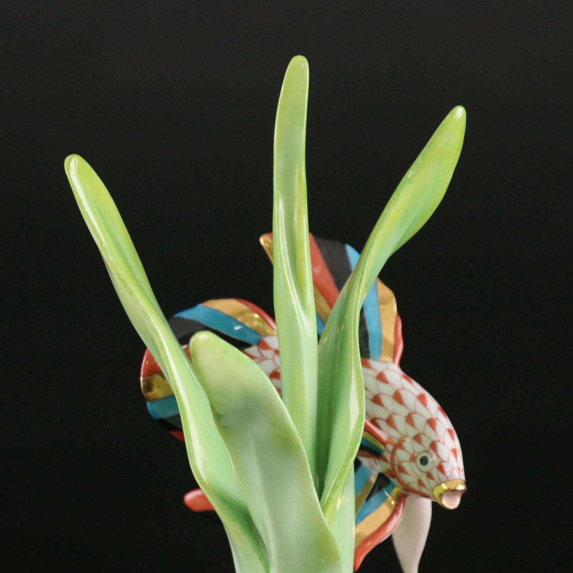 Herend Rust Fishnet with Gold "Betta Fish" Porcelain Figurine