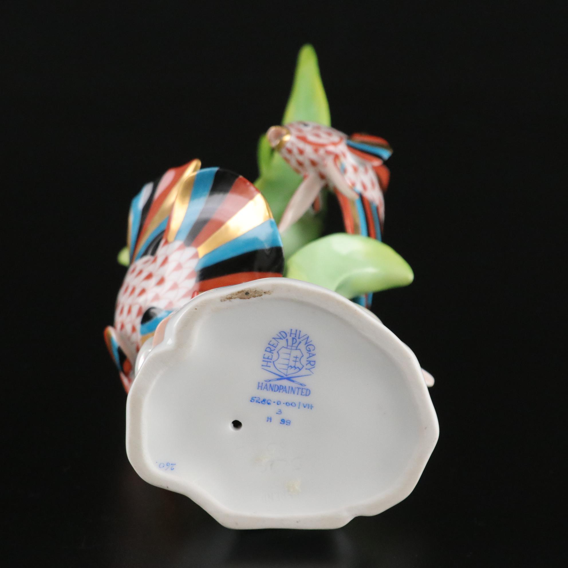 Herend Rust Fishnet with Gold "Betta Fish" Porcelain Figurine