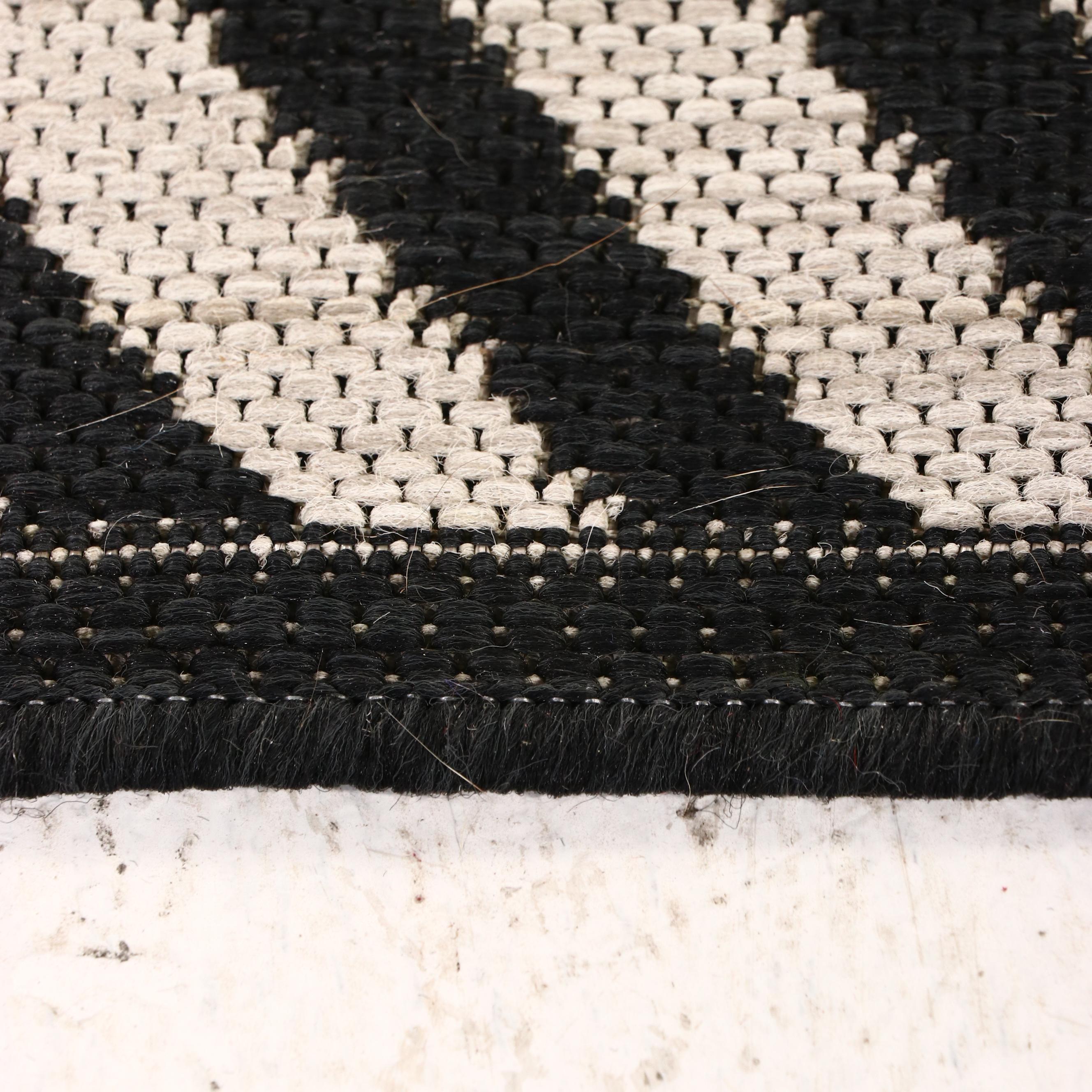 Three Machine Made Chevron Patterned Area Rugs