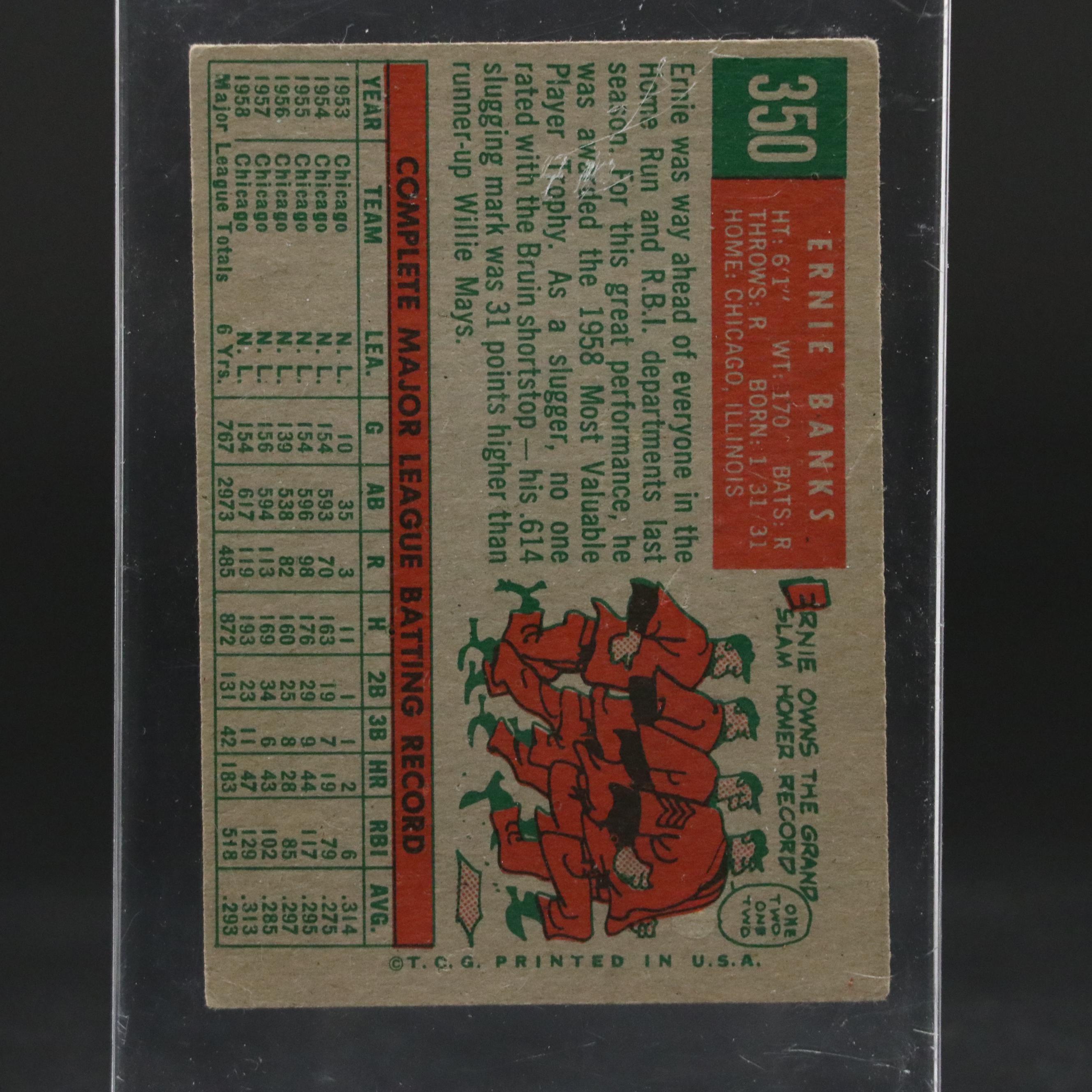 1959 Topps Ernie Banks Chicago Cubs Baseball Card