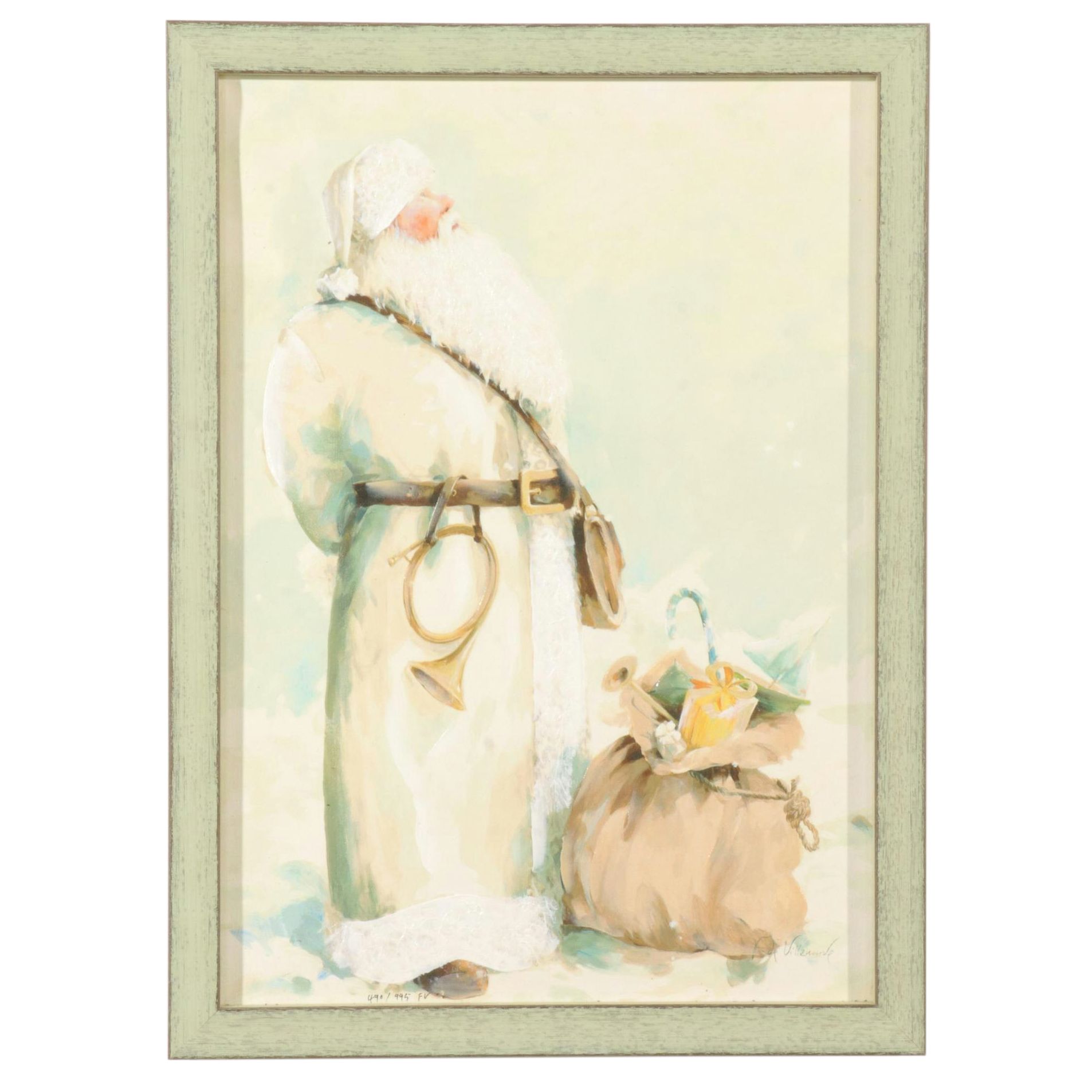 Embellished Giclée After Fabrice de Villeneuve "St. Nicholas," 21st Century