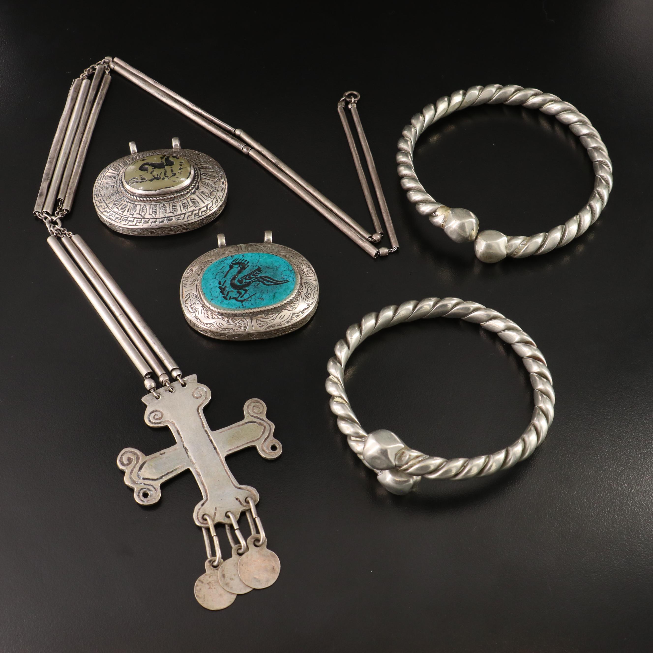 Jewelry Collection ft. South American Sterling Cross Necklace & Afghan Signets