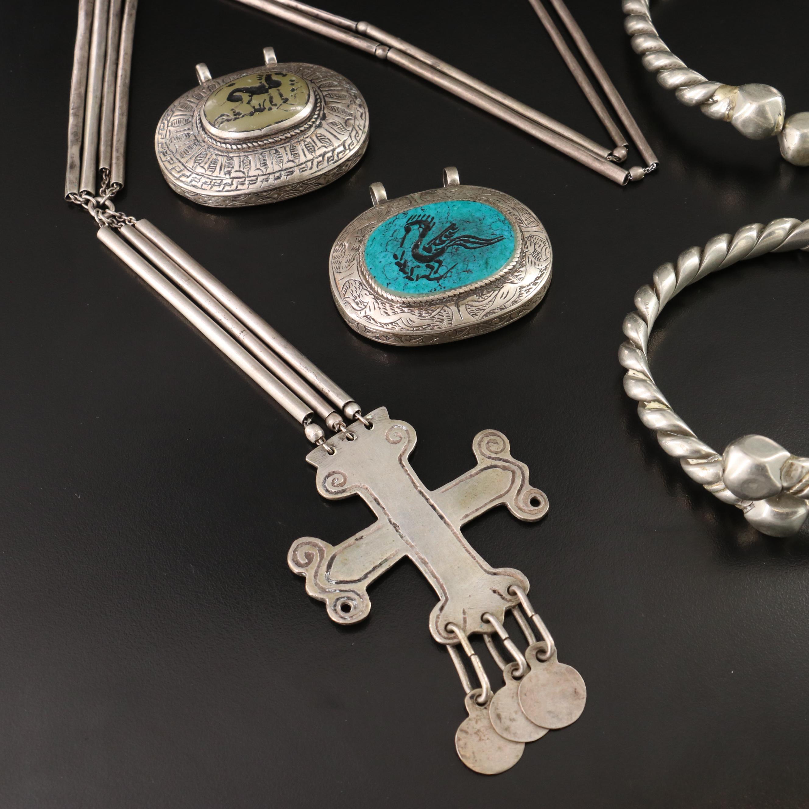 Jewelry Collection ft. South American Sterling Cross Necklace & Afghan Signets