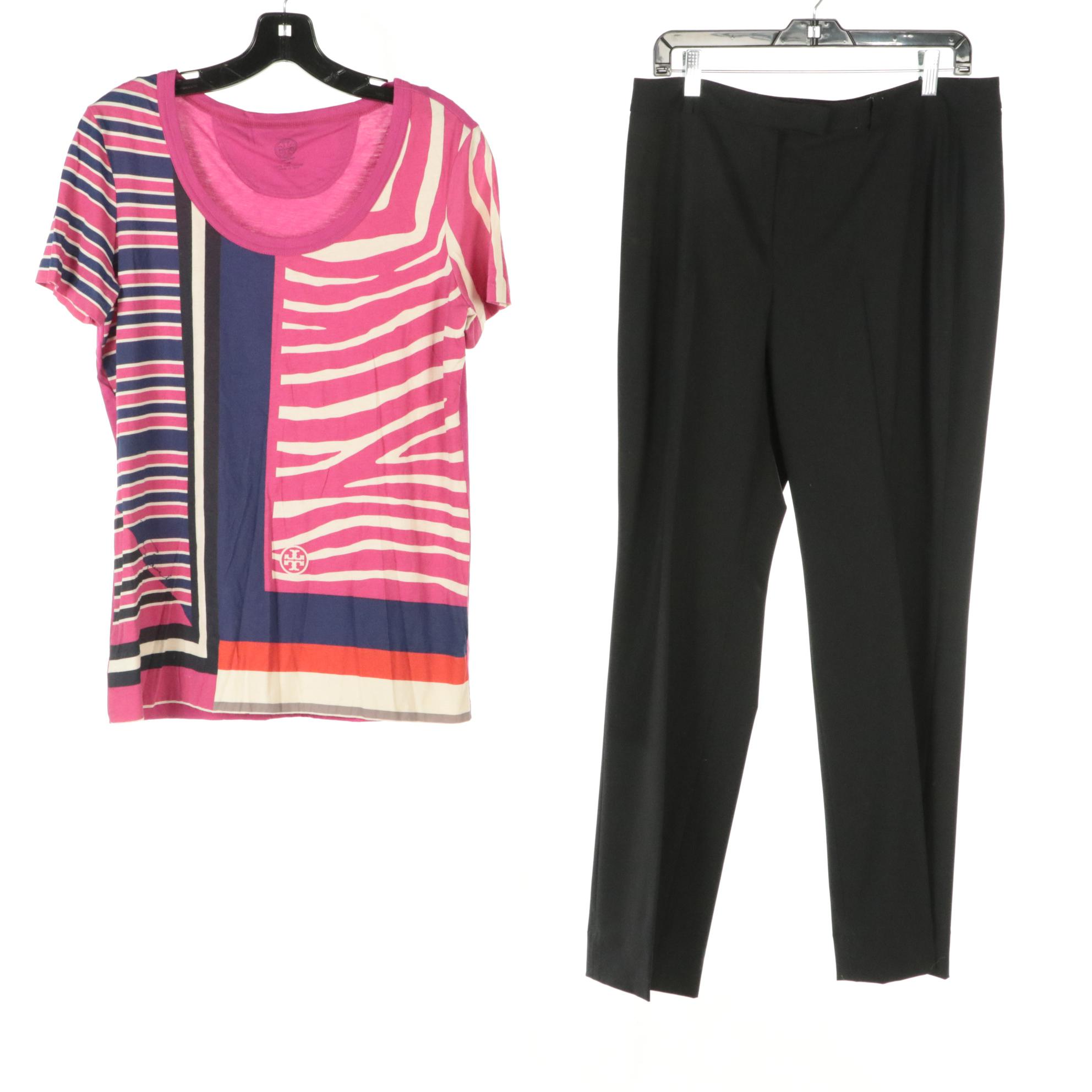 Brooks Brothers Dress Pants, Cashmere Sweater & Button-Down, Tory Burch T-Shirt