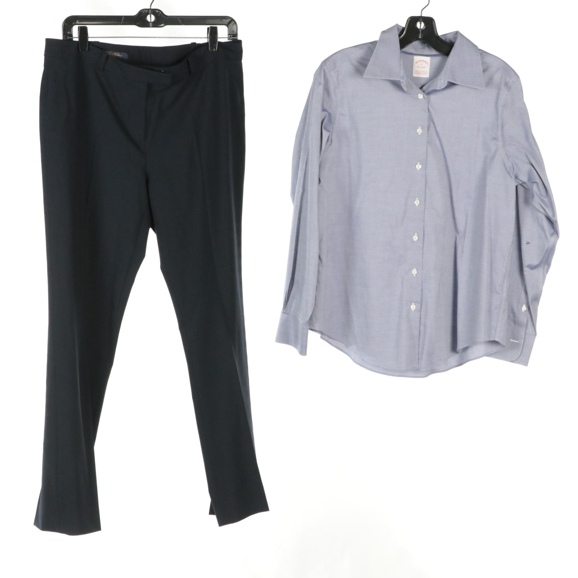 Brooks Brothers Dress Pants, Cashmere Sweater & Button-Down, Tory Burch T-Shirt