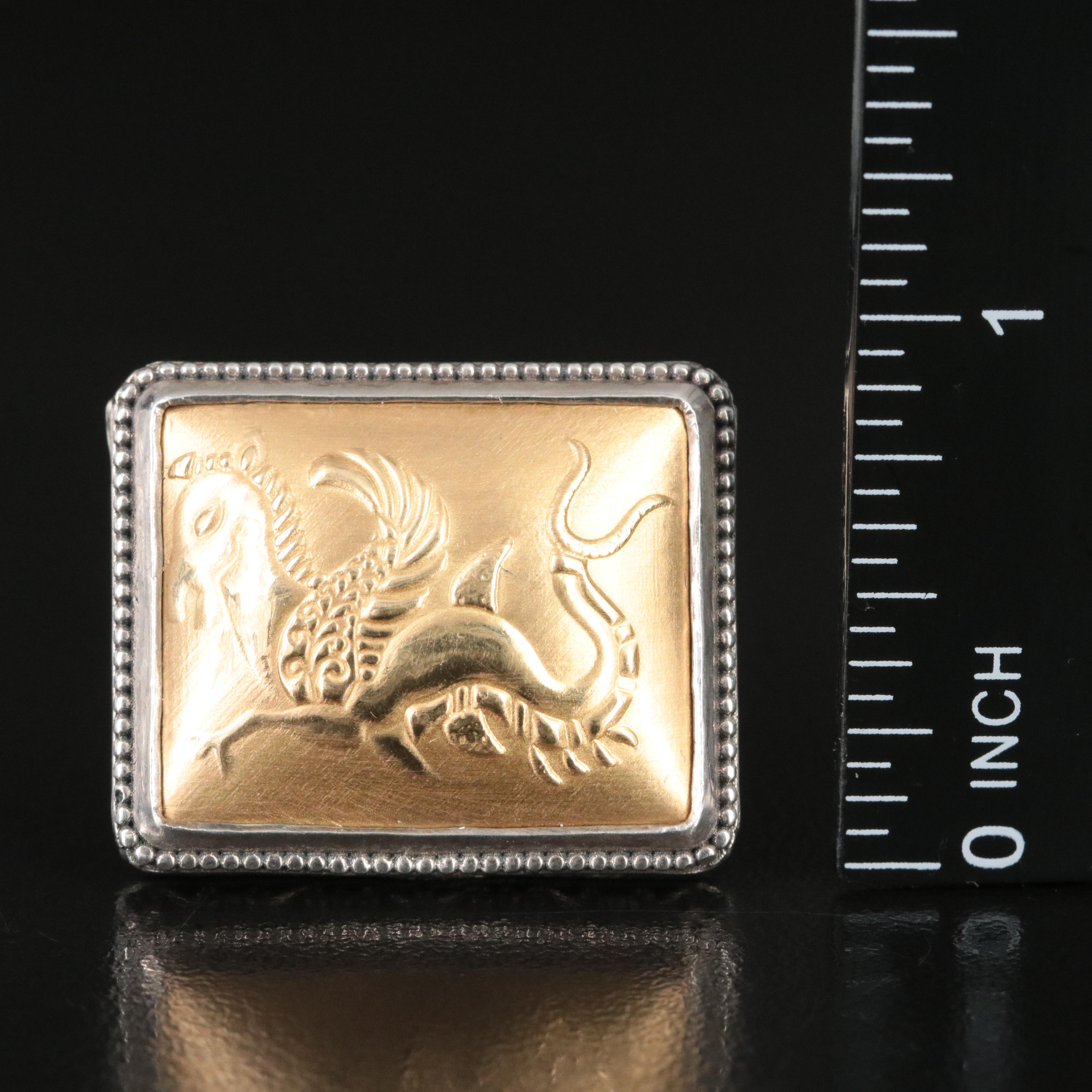 Konstantino Sterling and 18K Pegasus Ring