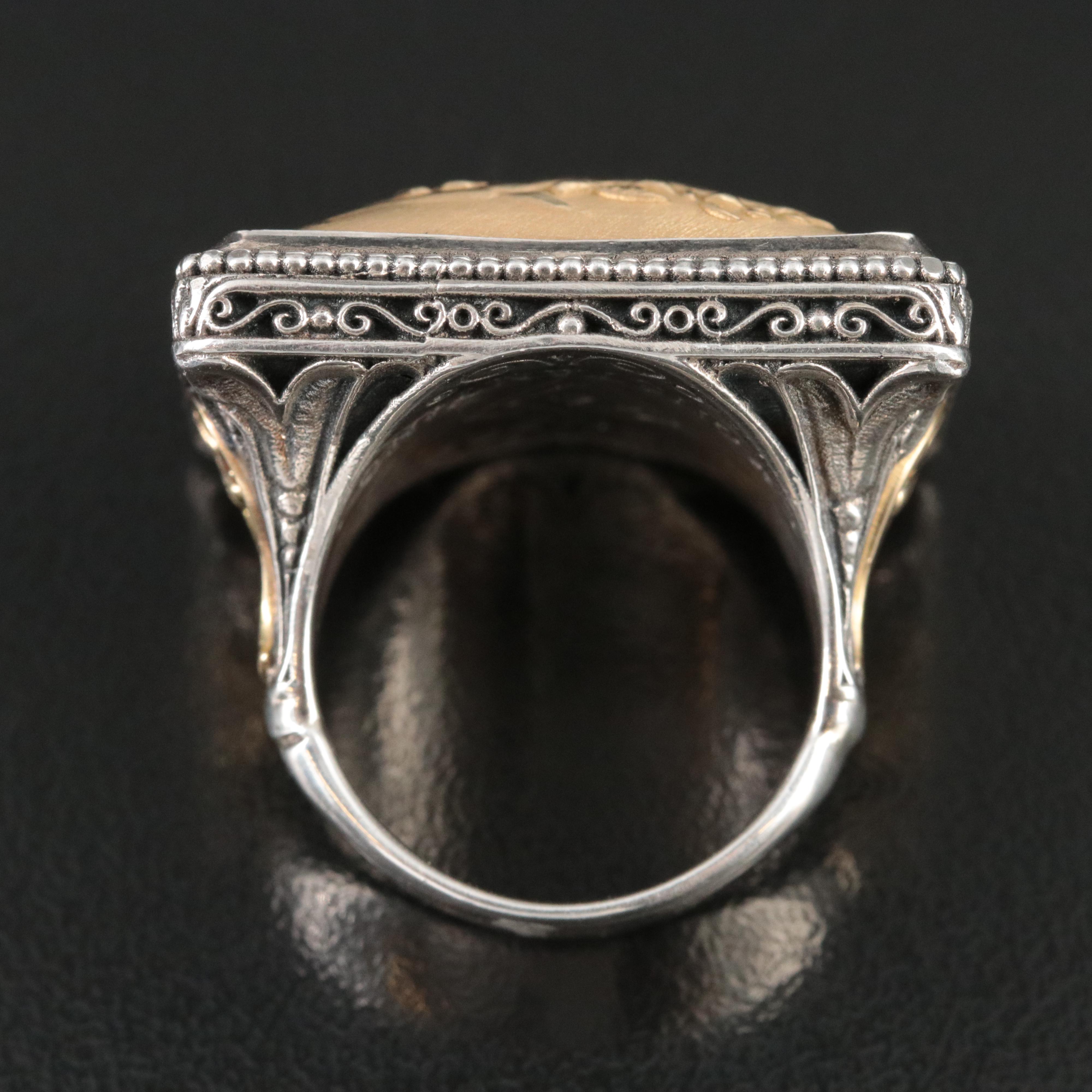Konstantino Sterling and 18K Pegasus Ring