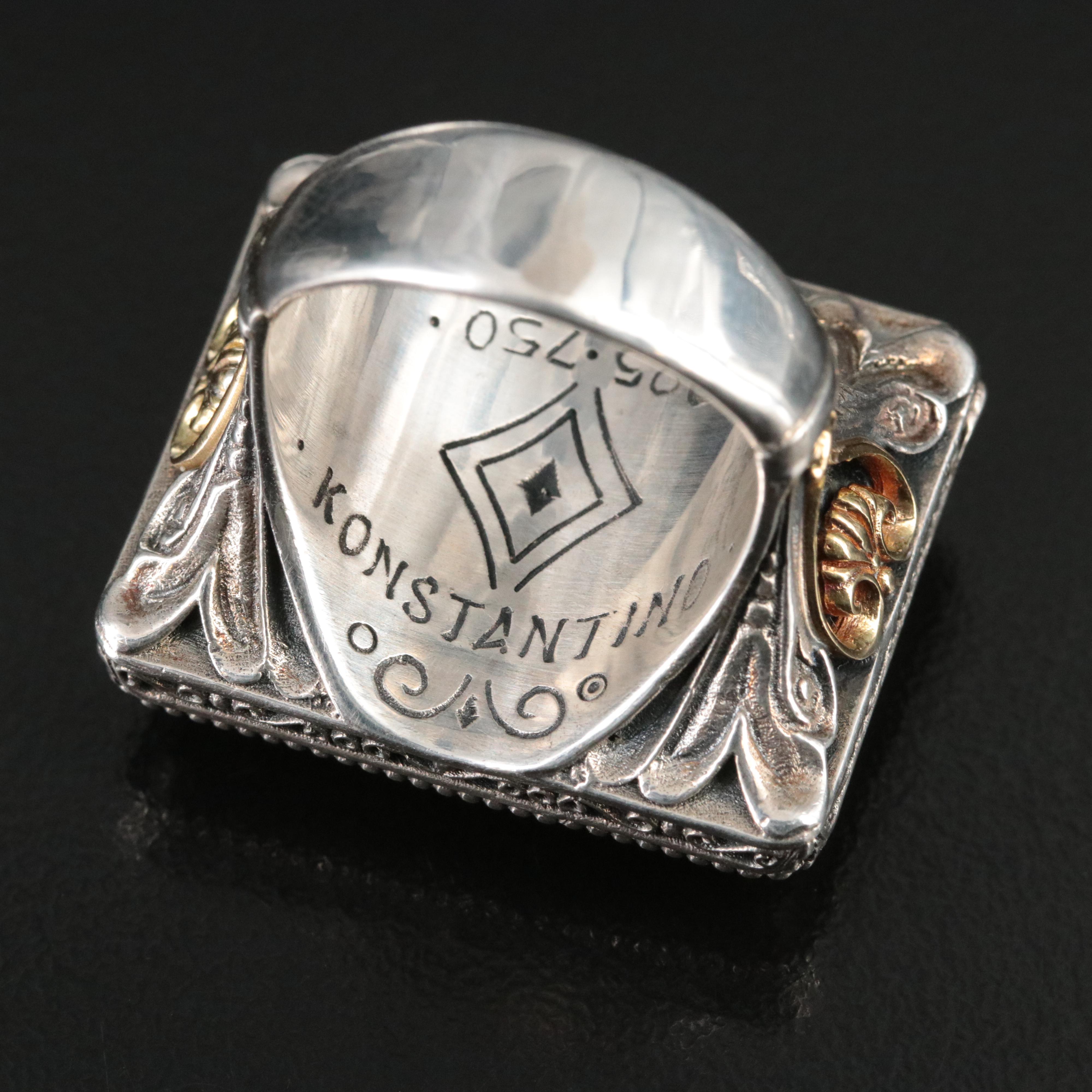 Konstantino Sterling and 18K Pegasus Ring