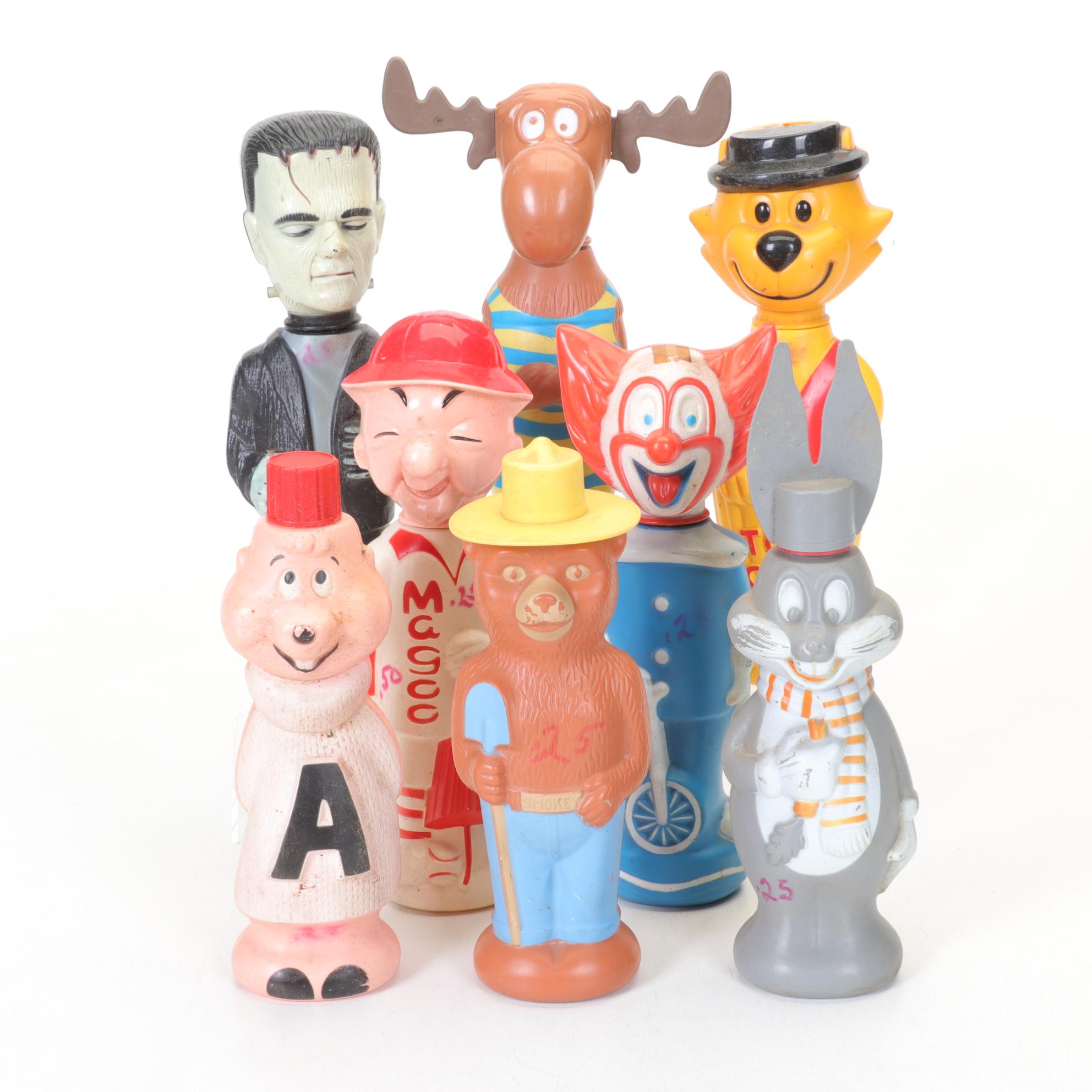 Soaky Collection of Cartoon Bubble Bath Bottles Featuring "Smokey Bear"