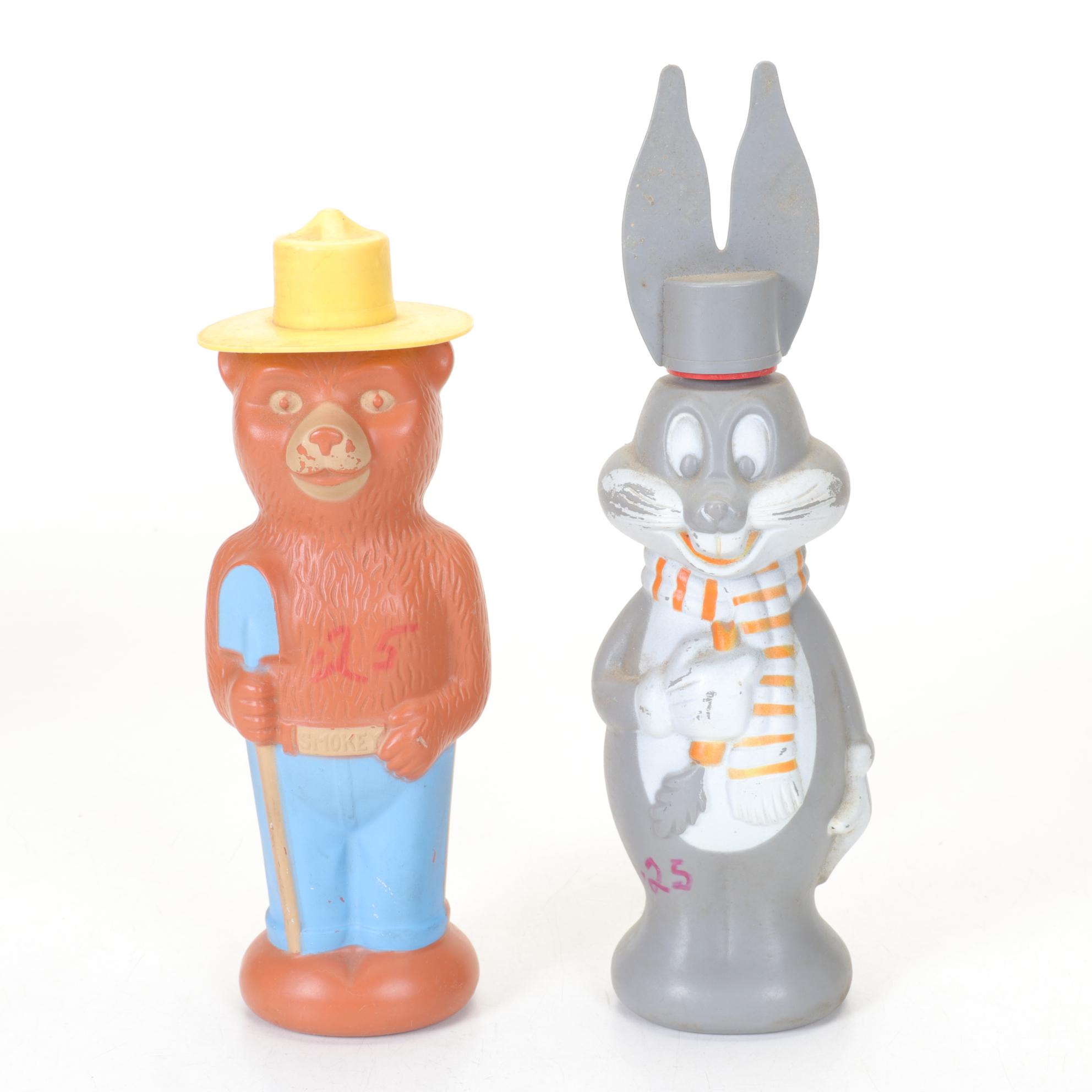 Soaky Collection of Cartoon Bubble Bath Bottles Featuring "Smokey Bear"