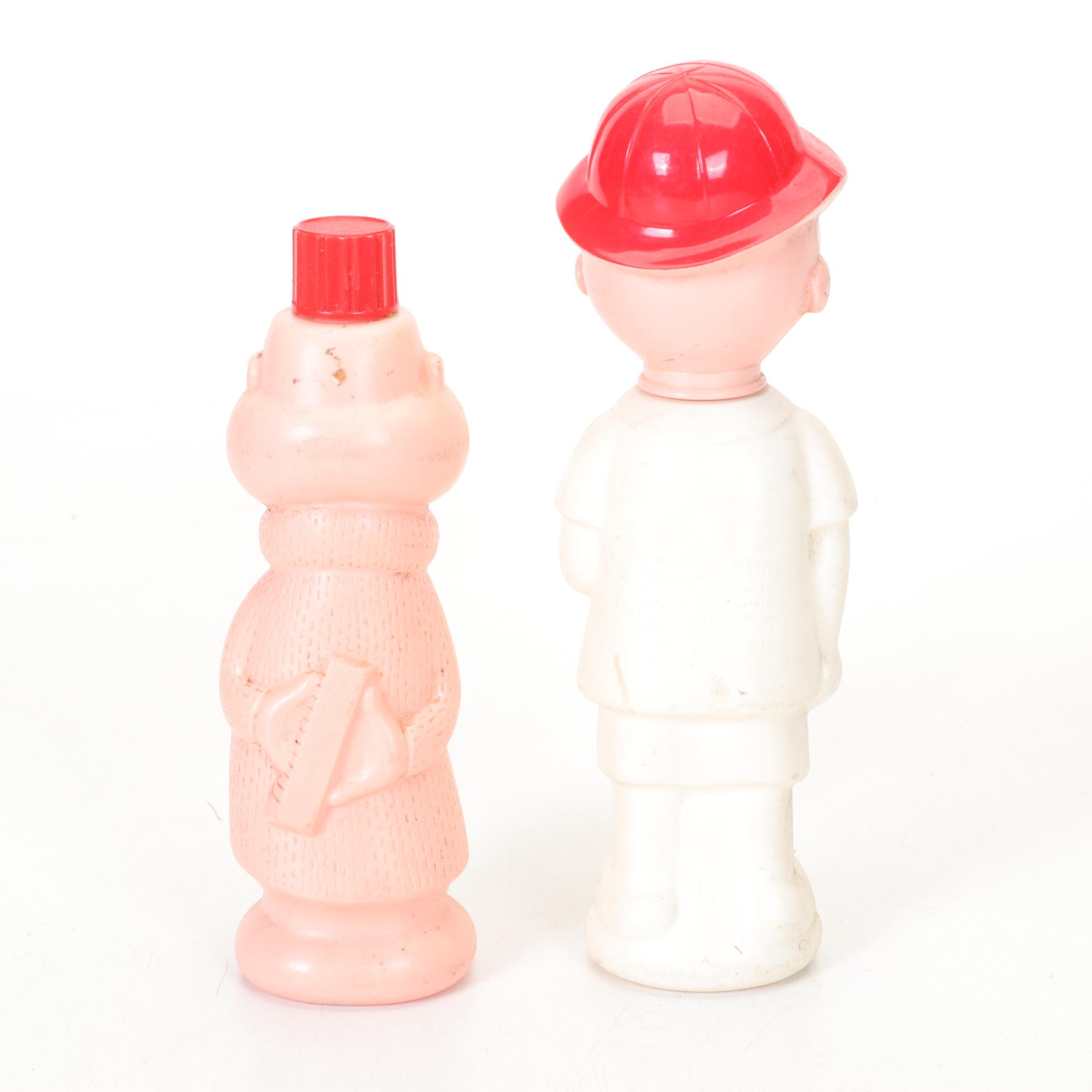 Soaky Collection of Cartoon Bubble Bath Bottles Featuring "Smokey Bear"