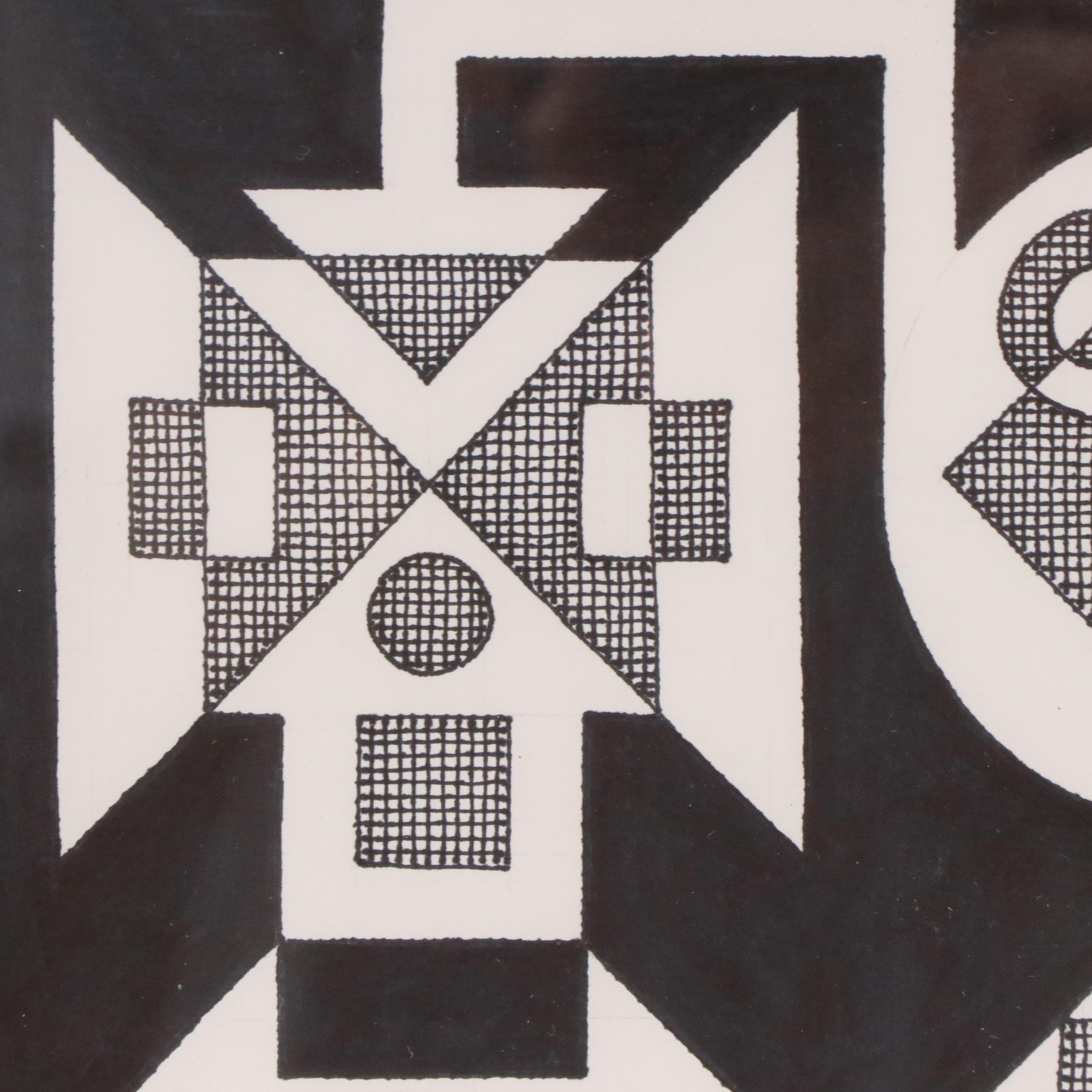 Jerry Kellems Abstract Ink Drawing, 2004