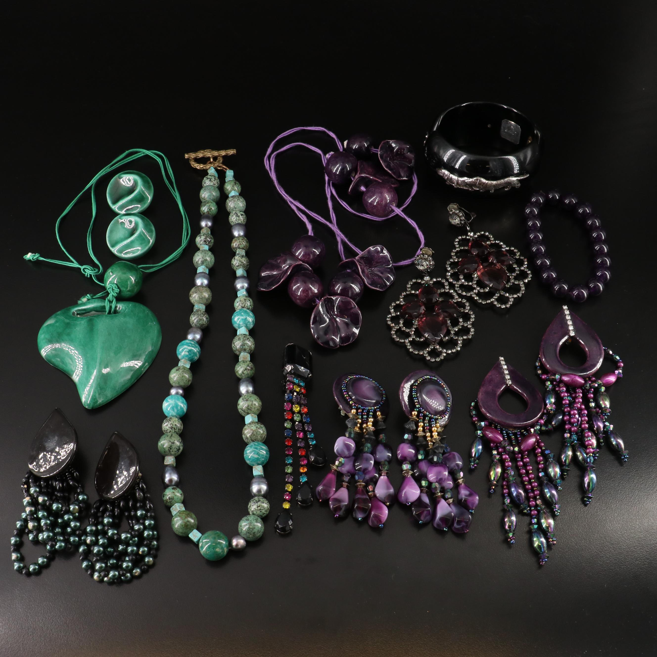 Jewelry Collection Including Les Bernard, Amazonite and Pearl