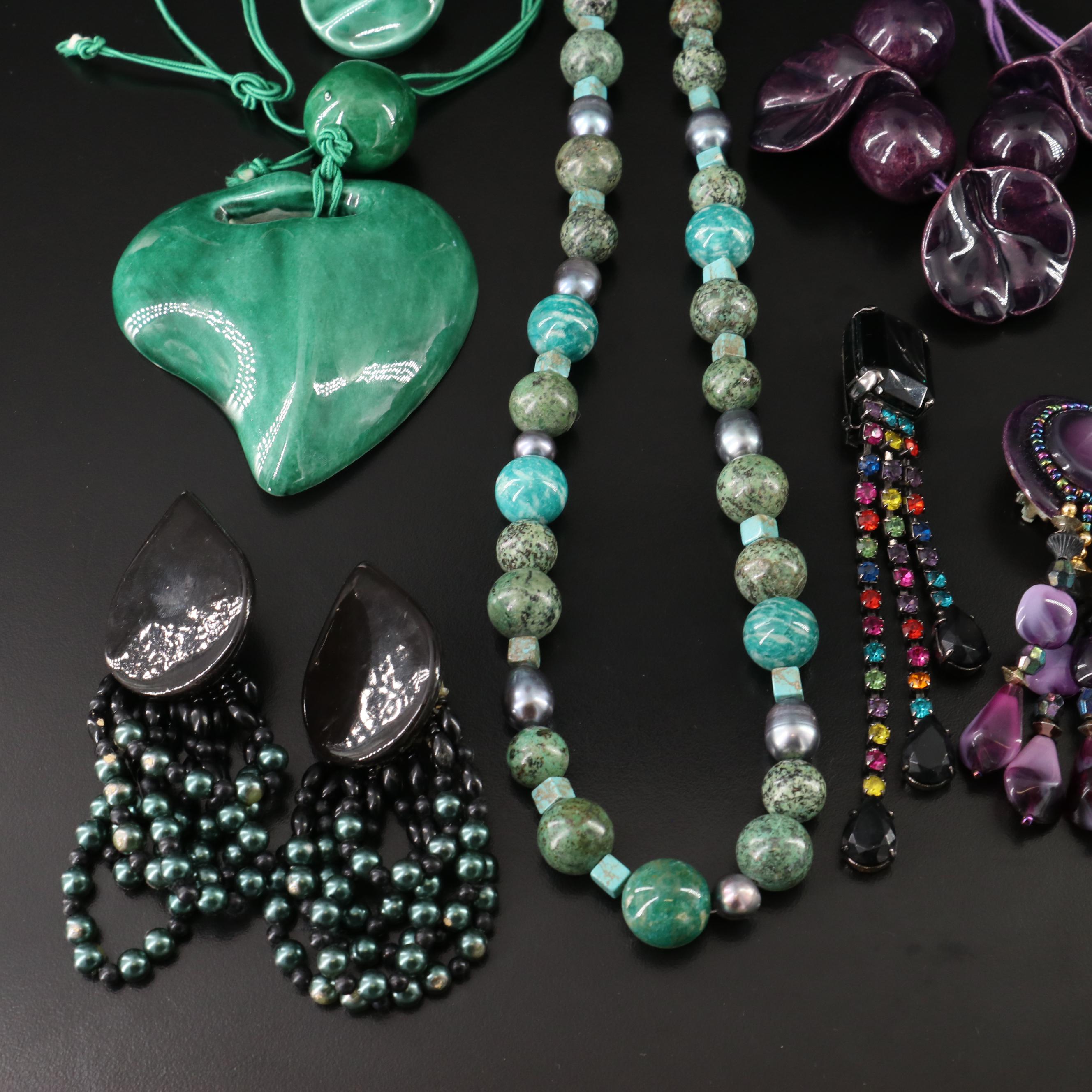 Jewelry Collection Including Les Bernard, Amazonite and Pearl