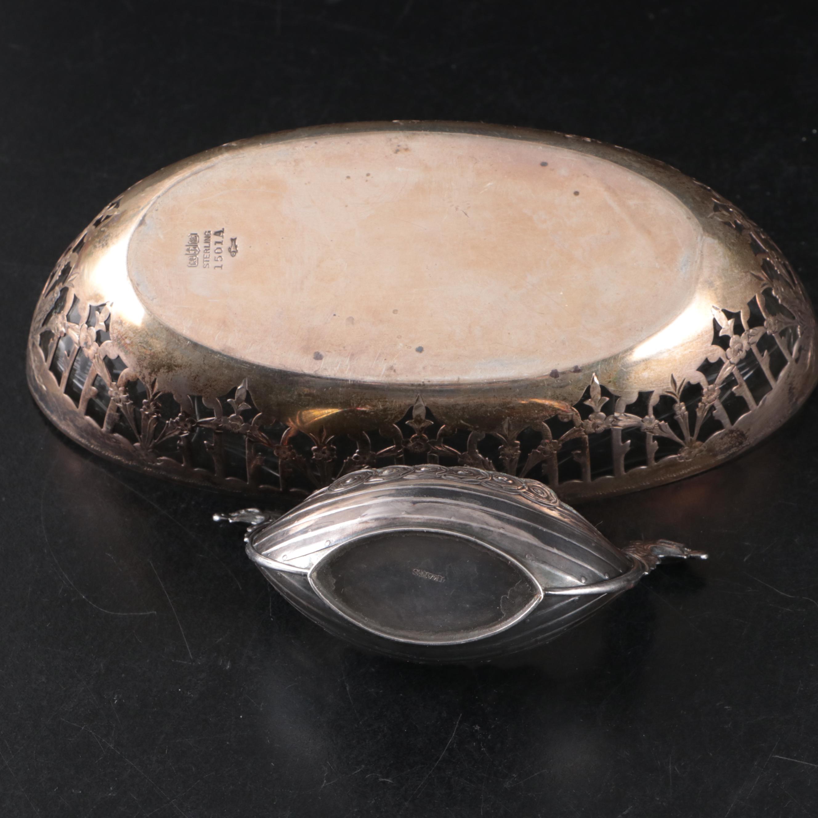 Gorham Sterling Silver Bowl with Other Serving Pieces and Tableware