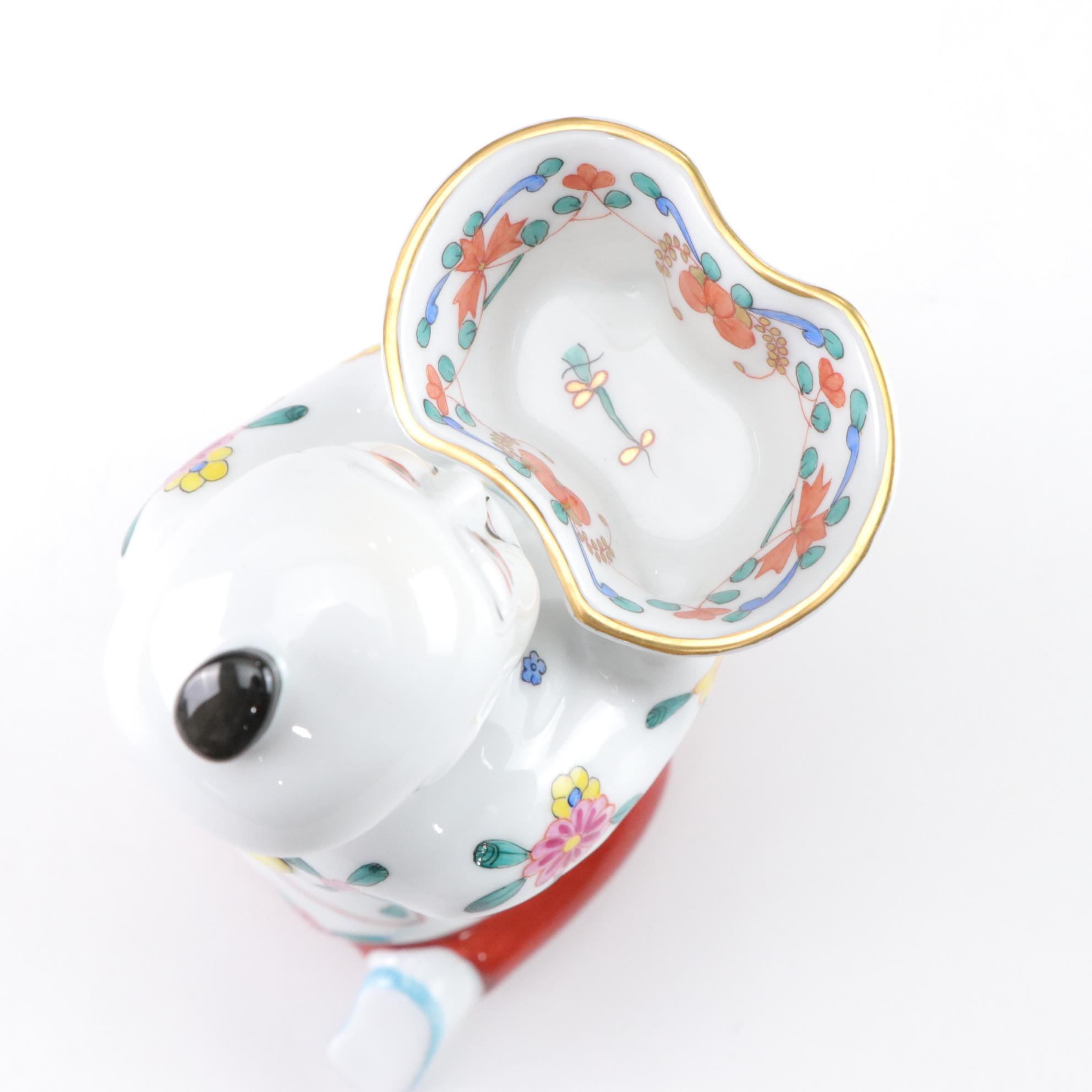 Three Herend Hand-Painted Porcelain Kneeling Chinese Mandarin Man Salt Cellars