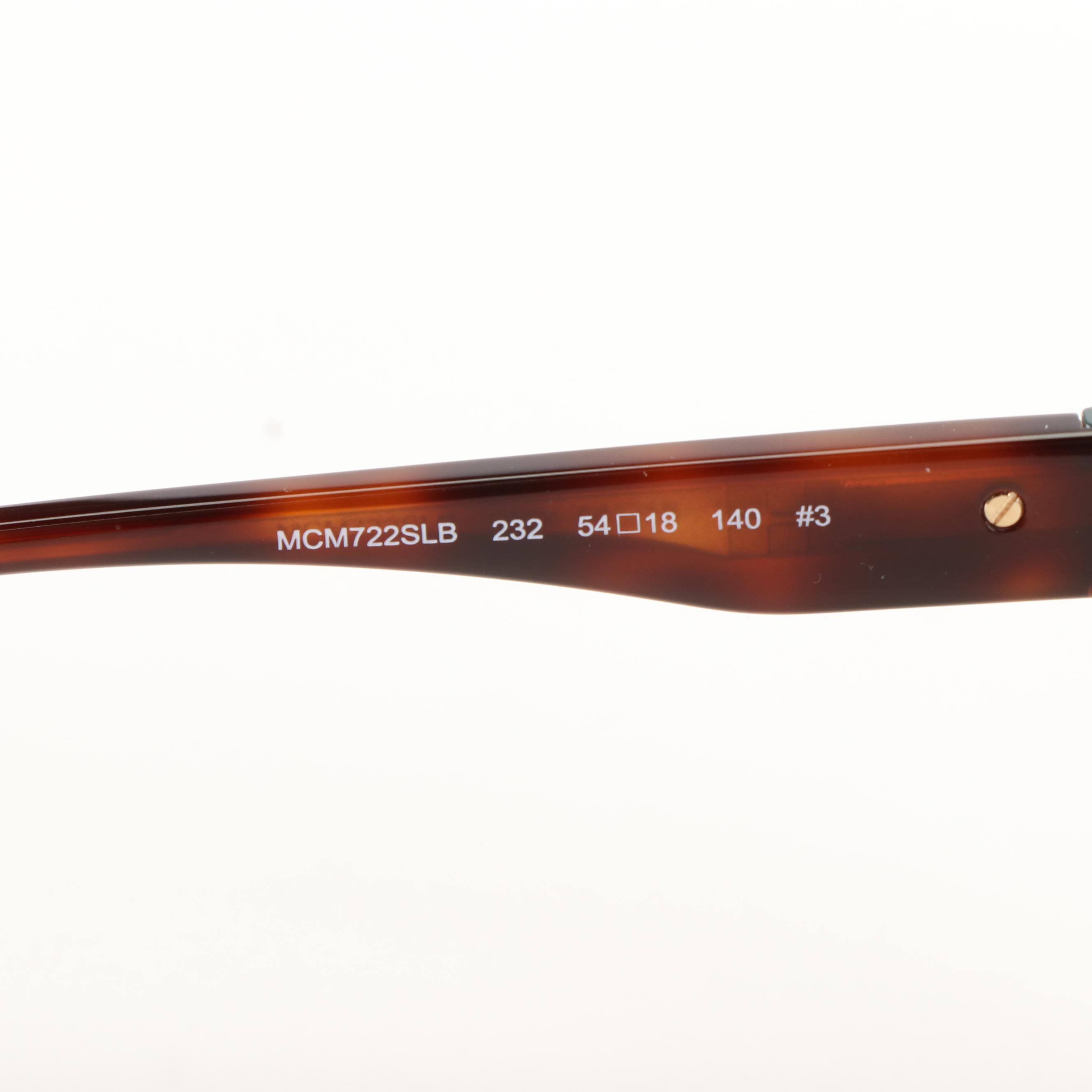 MCM 722SLB Cat Eye Pink Accented Tortoise Shell Sunglasses