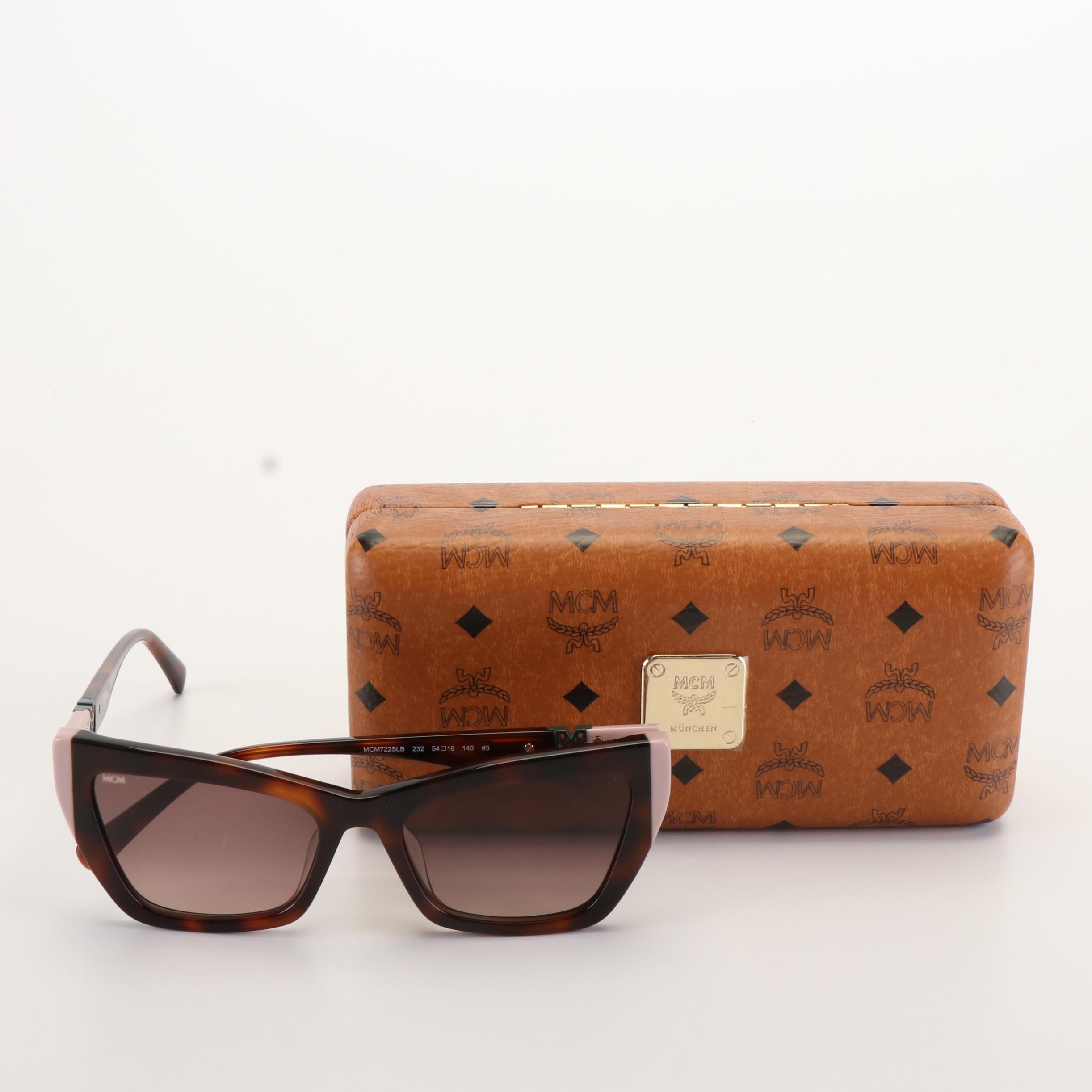 MCM 722SLB Cat Eye Pink Accented Tortoise Shell Sunglasses